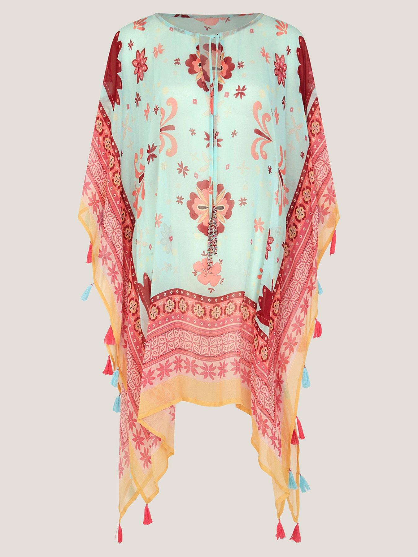 Image 5 of 5 of Monsoon Abbie Floral Cover Up - Blue