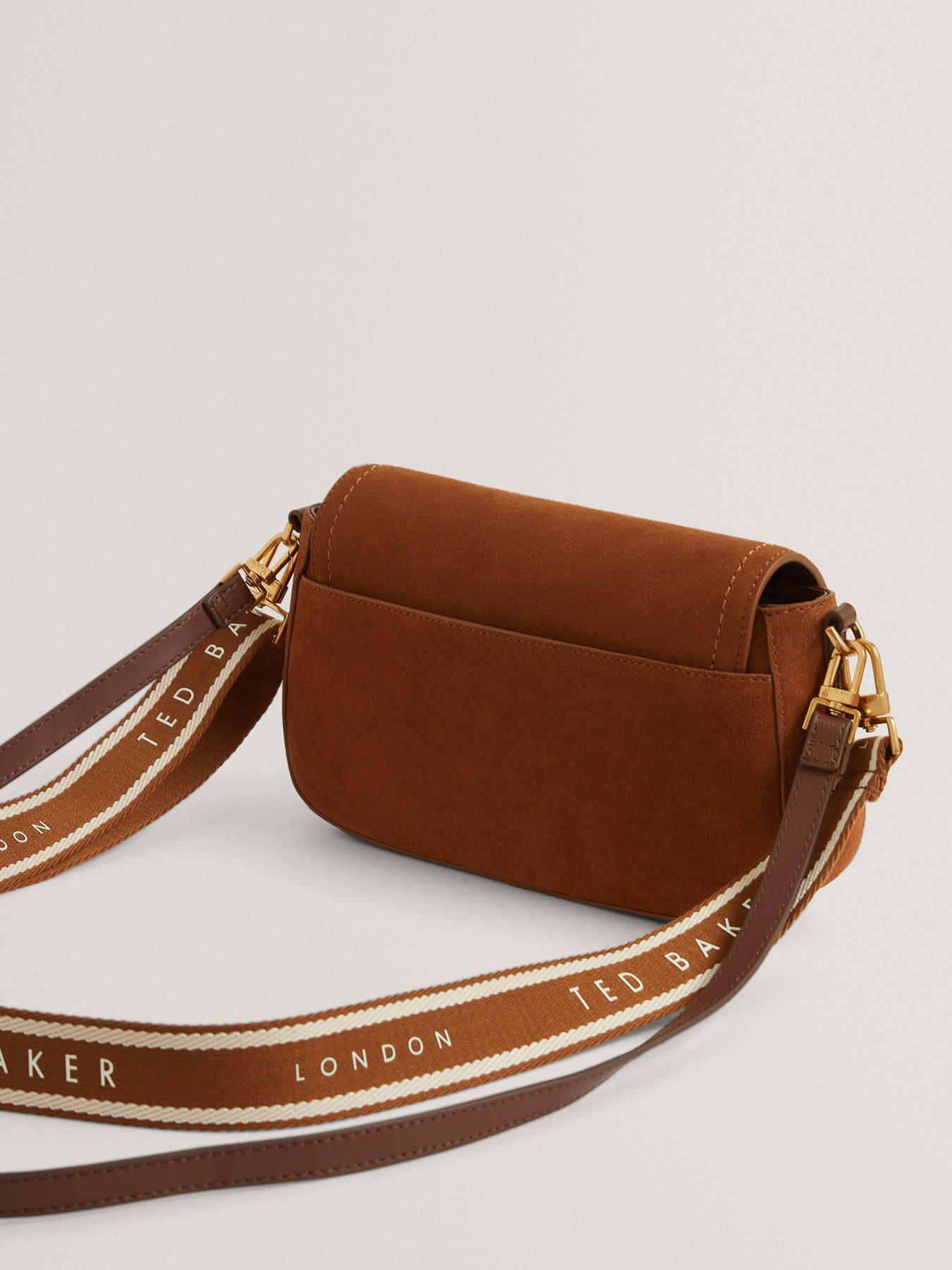 Image 4 of 5 of Ted Baker Suede Crossbody Bag - Brown