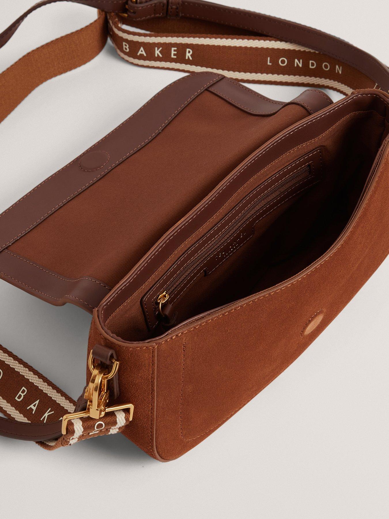 Image 5 of 5 of Ted Baker Suede Crossbody Bag - Brown