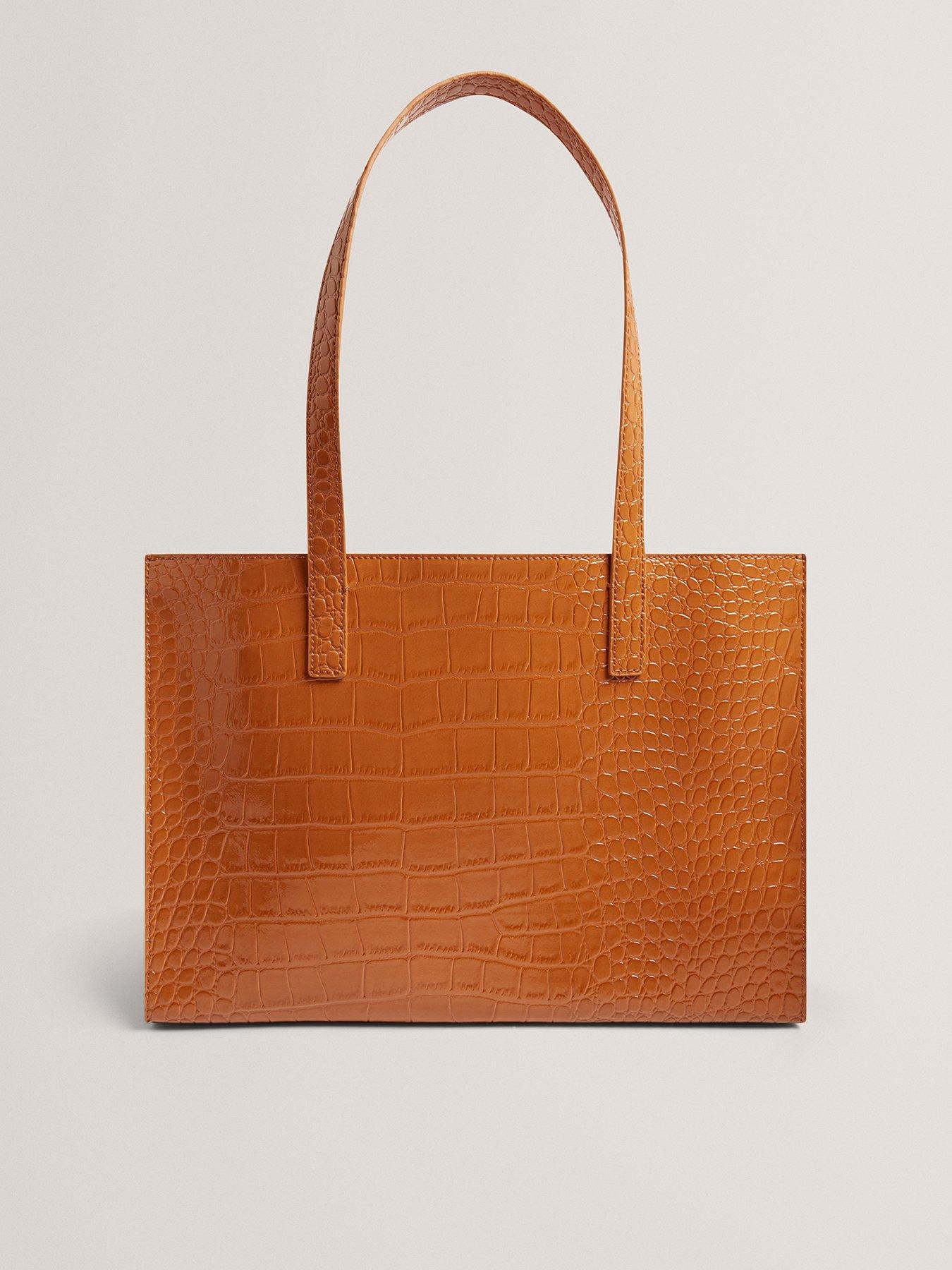  image of ted-baker-croc-effect-elongated-icon-bag-brown