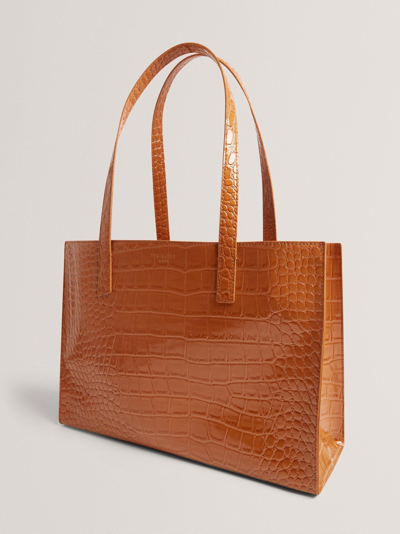  image of ted-baker-croc-effect-elongated-icon-bag-brown