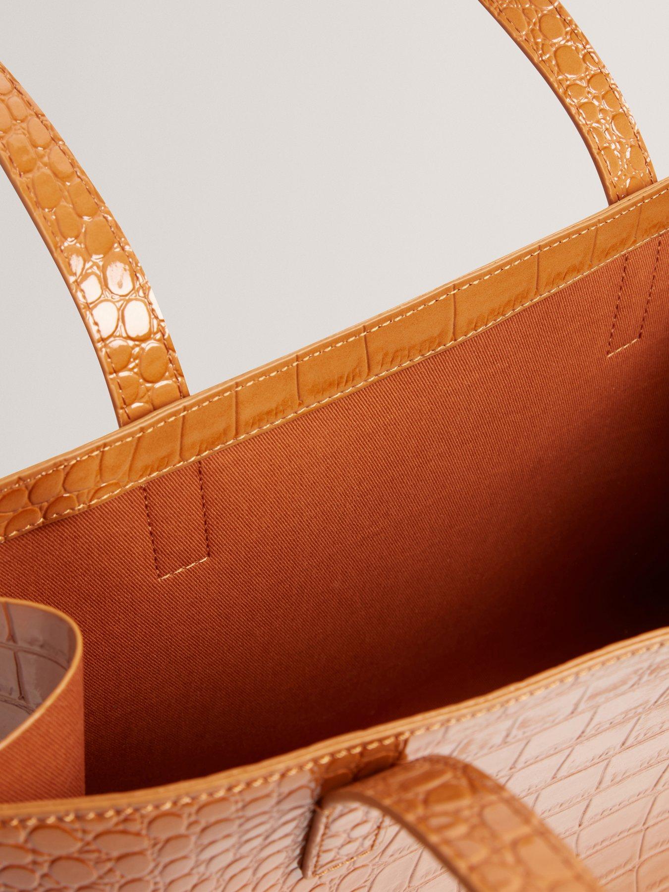  image of ted-baker-croc-effect-elongated-icon-bag-brown