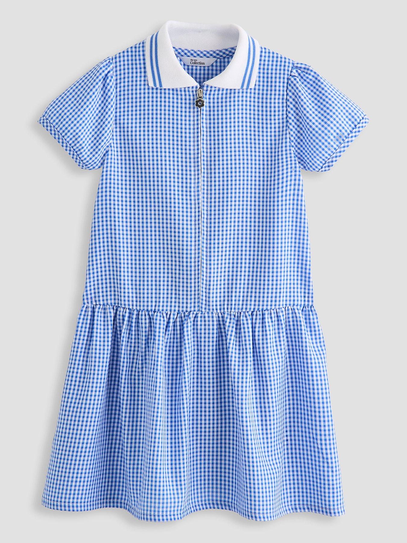  image of the-very-collection-gingham-school-dress-blue