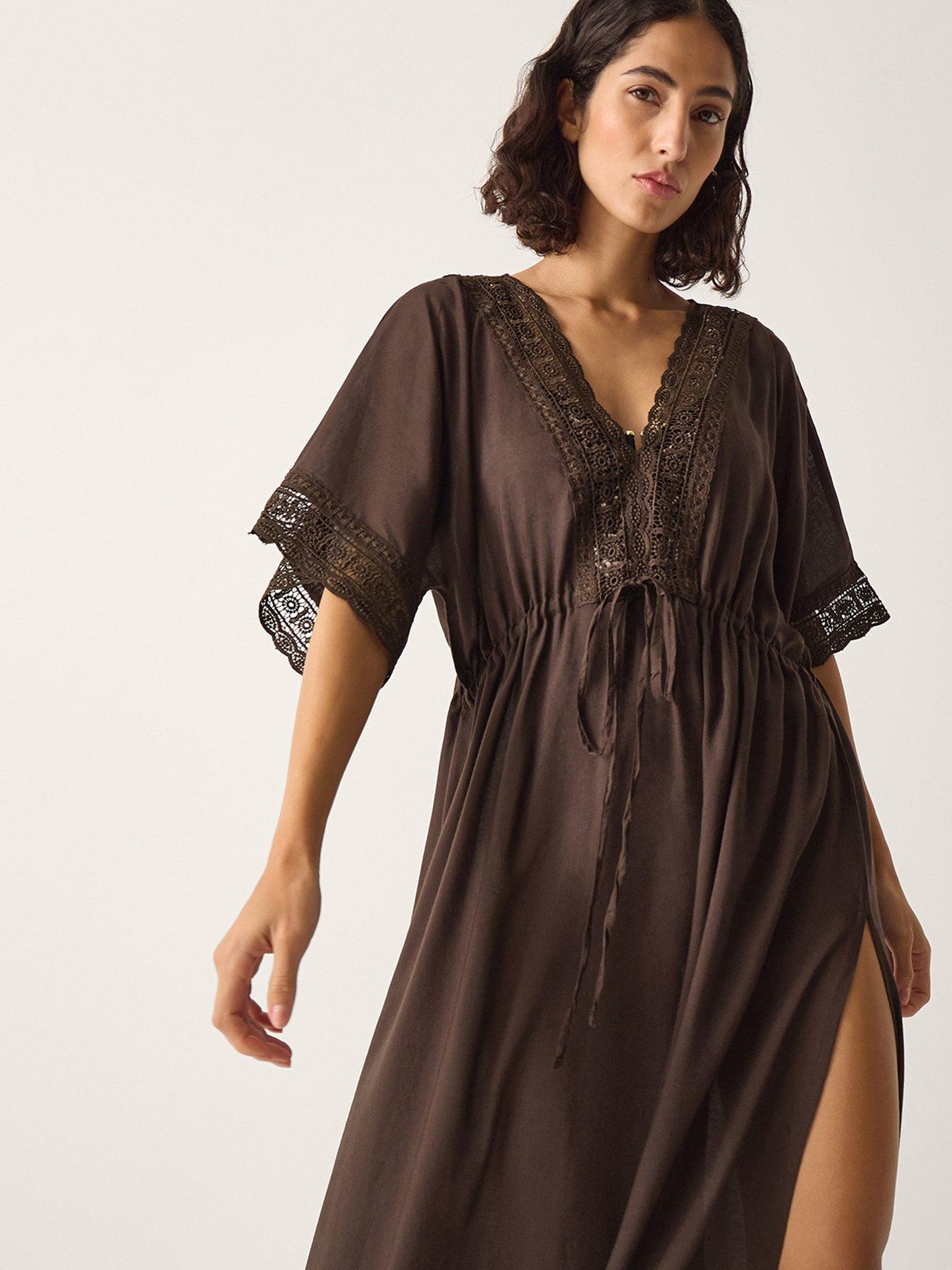  image of monsoon-cali-crochet-cover-up-brown
