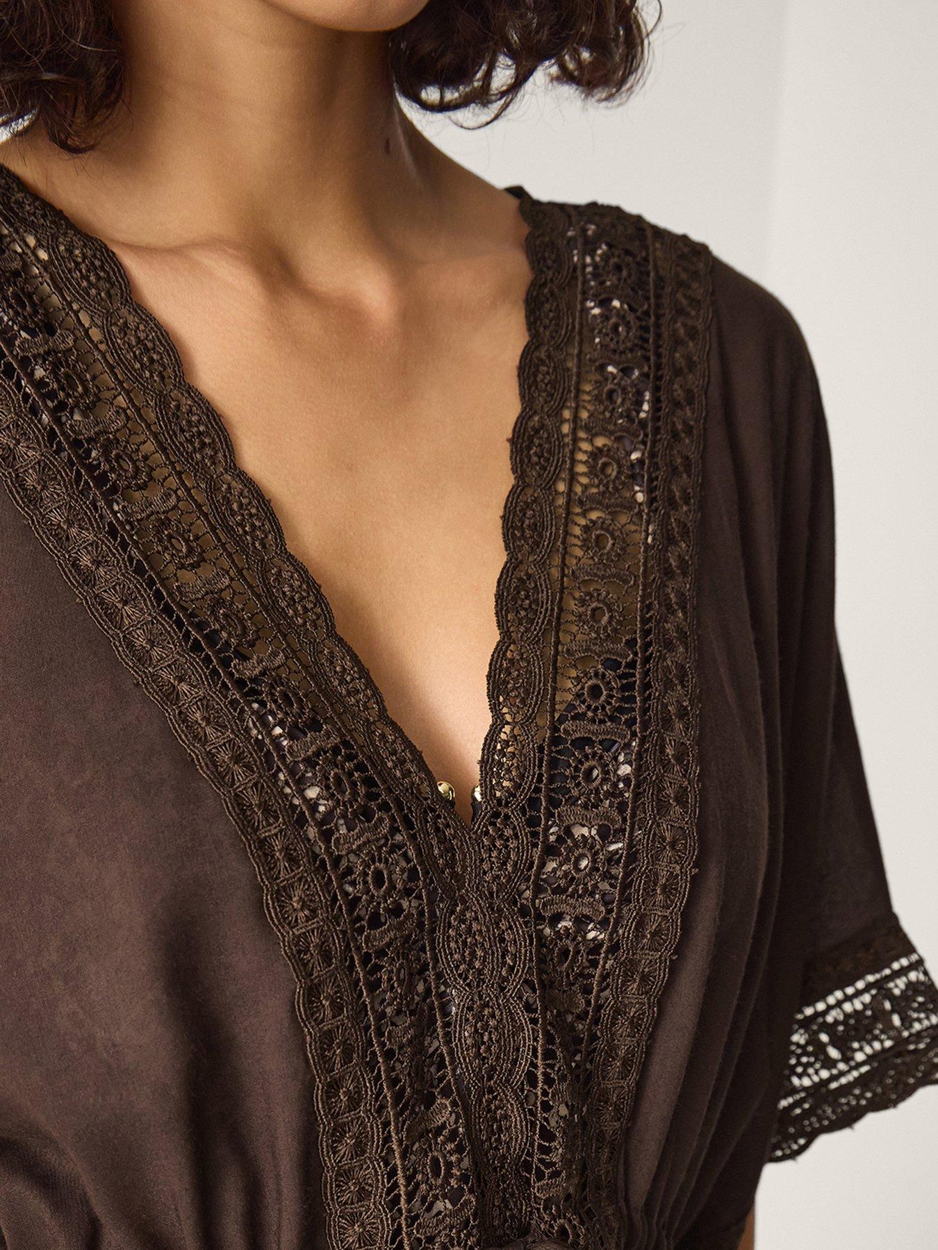  image of monsoon-cali-crochet-cover-up-brown