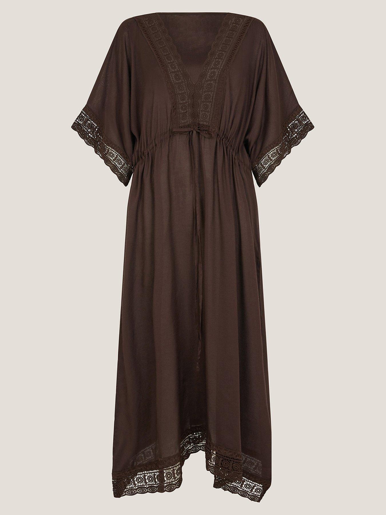  image of monsoon-cali-crochet-cover-up-brown