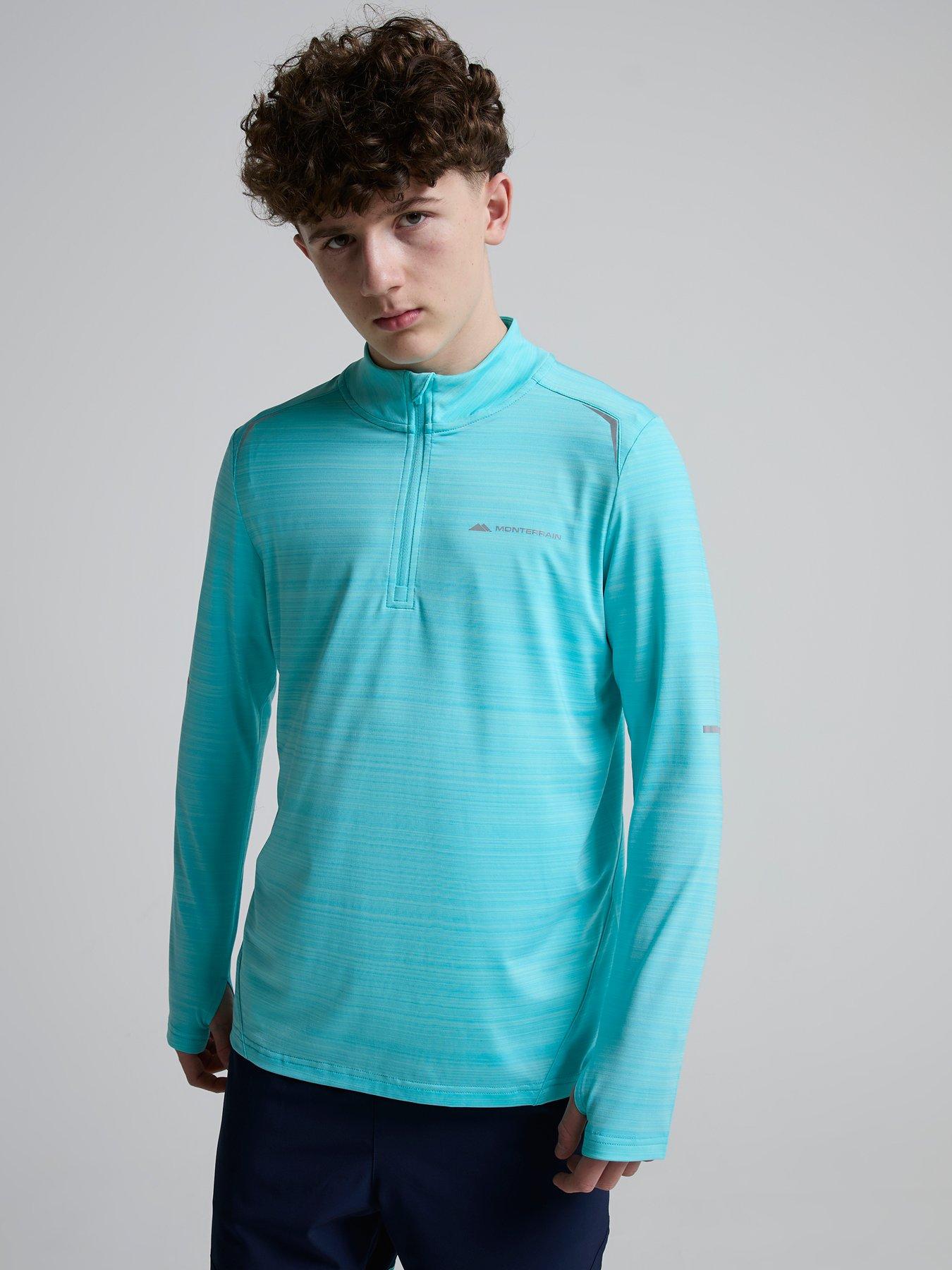 Image 1 of 6 of Monterrain Kids Bolt Space Dye Quarter Zip - Blue