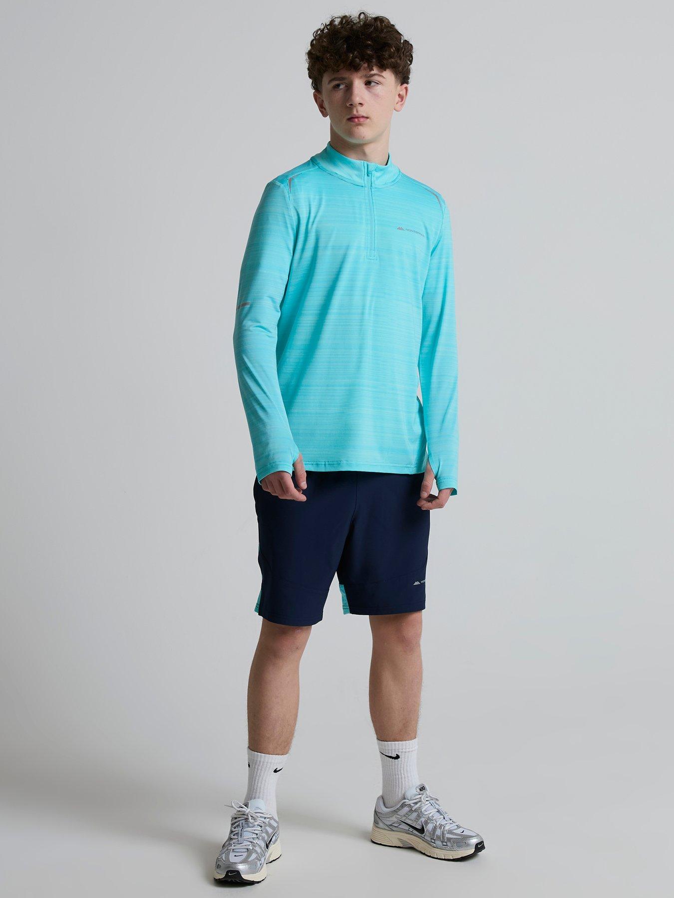 Image 3 of 6 of Monterrain Kids Bolt Space Dye Quarter Zip - Blue