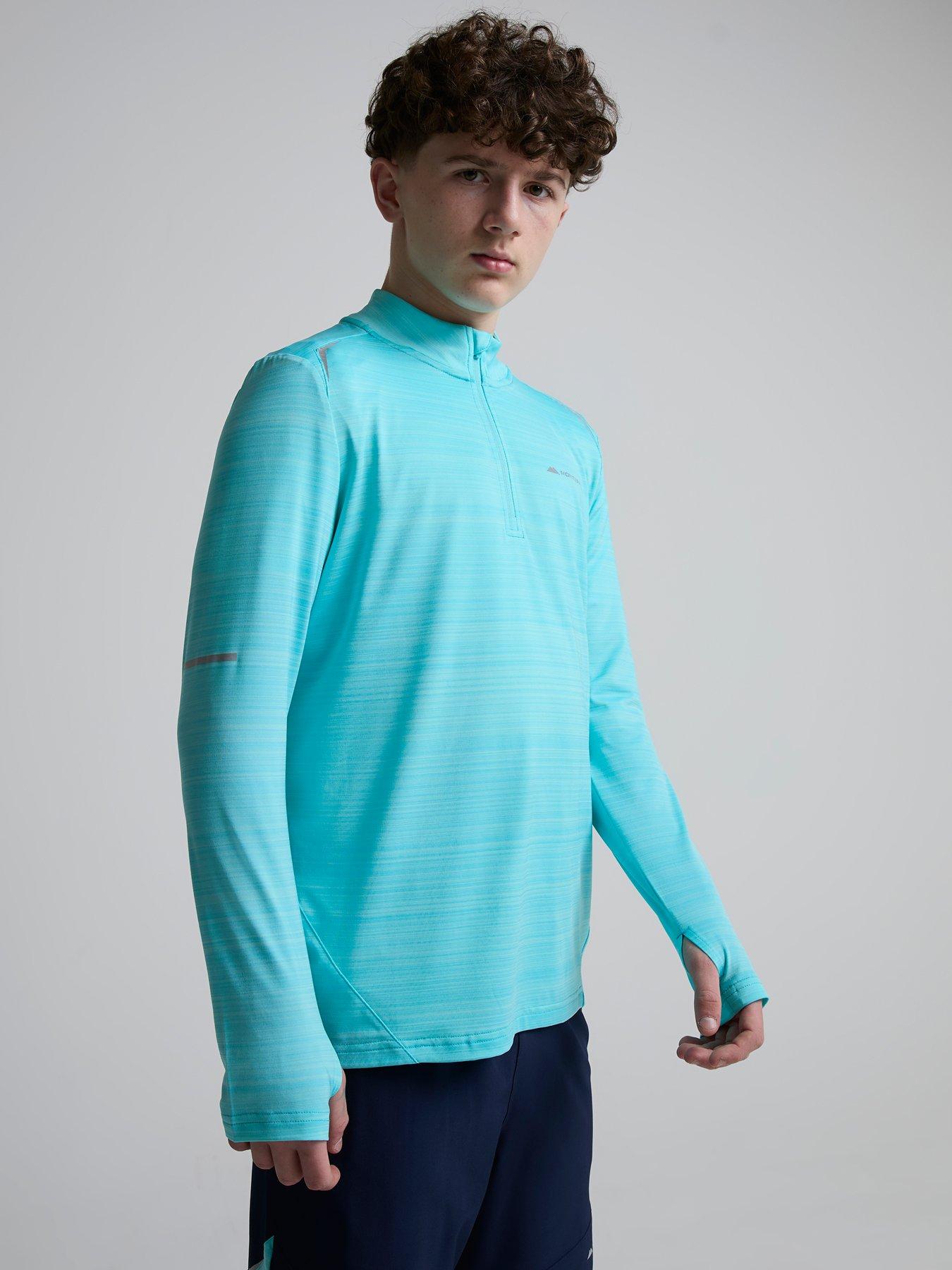 Image 4 of 6 of Monterrain Kids Bolt Space Dye Quarter Zip - Blue