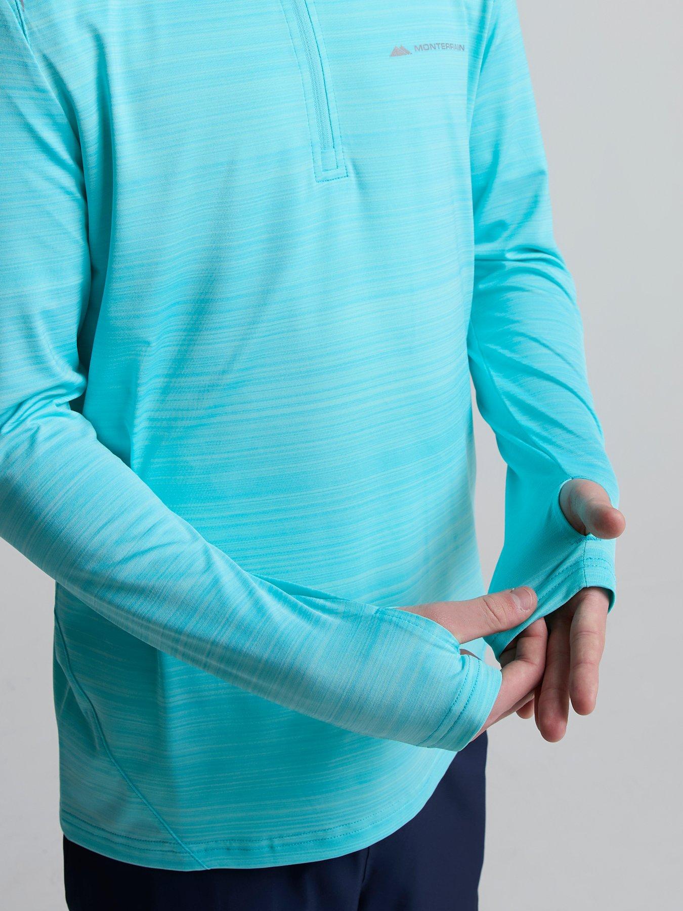 Image 6 of 6 of Monterrain Kids Bolt Space Dye Quarter Zip - Blue