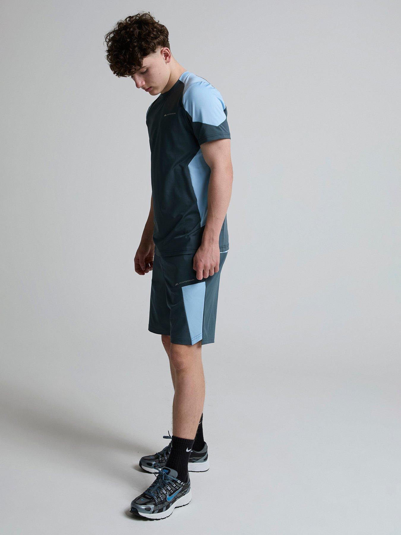  image of monterrain-kids-deflect-woven-short-blue