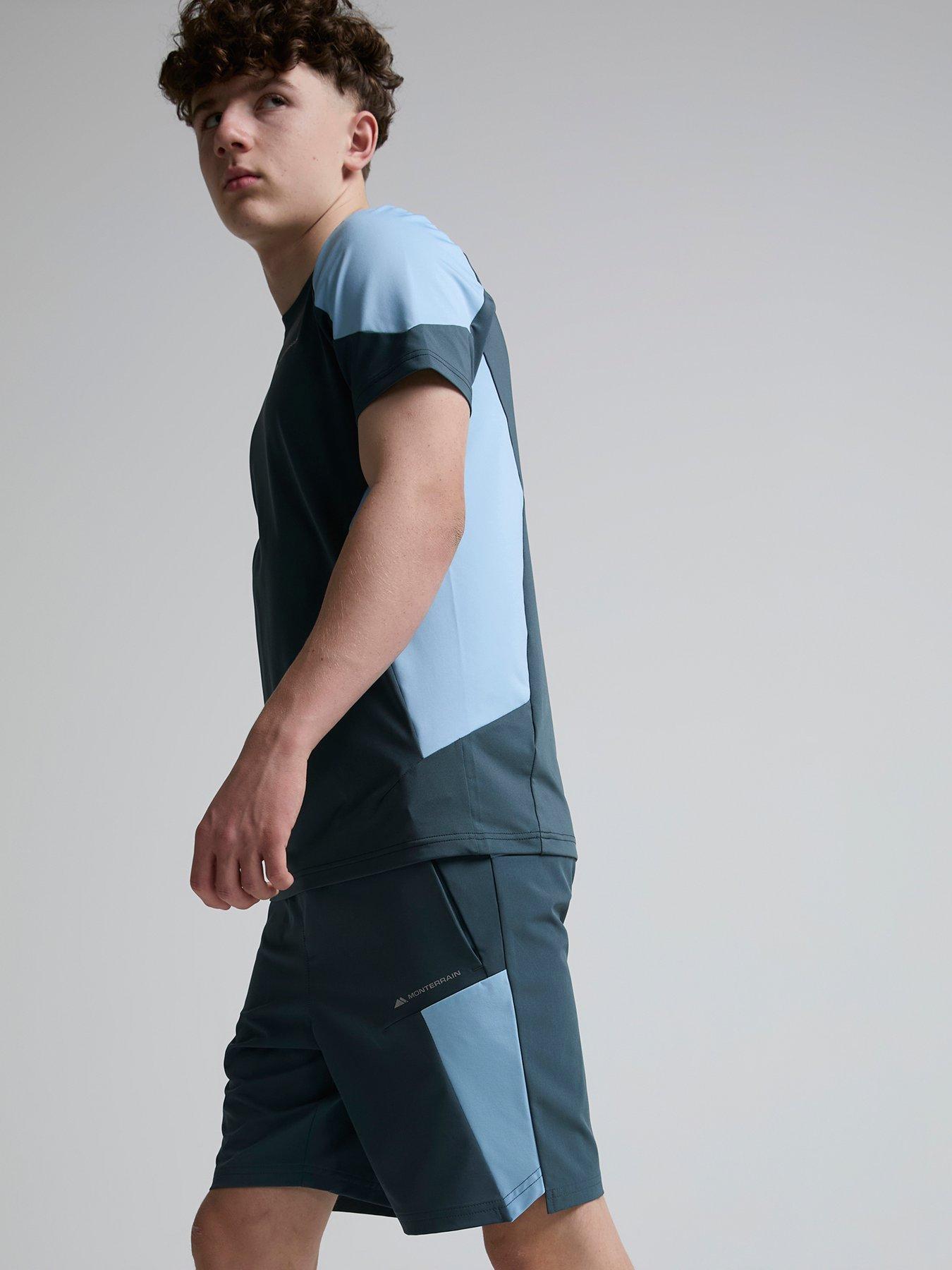  image of monterrain-kids-deflect-woven-short-blue