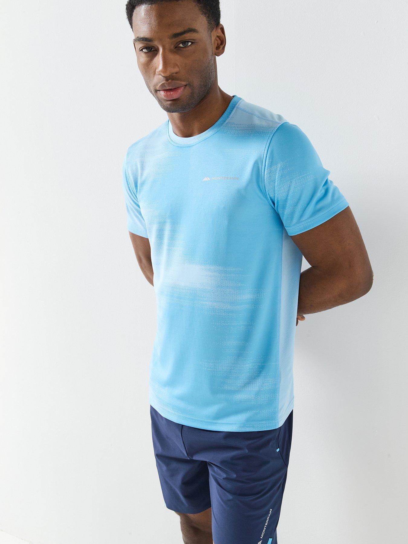 Monterrain Mens Stability Jacquard T-Shirt - Blue