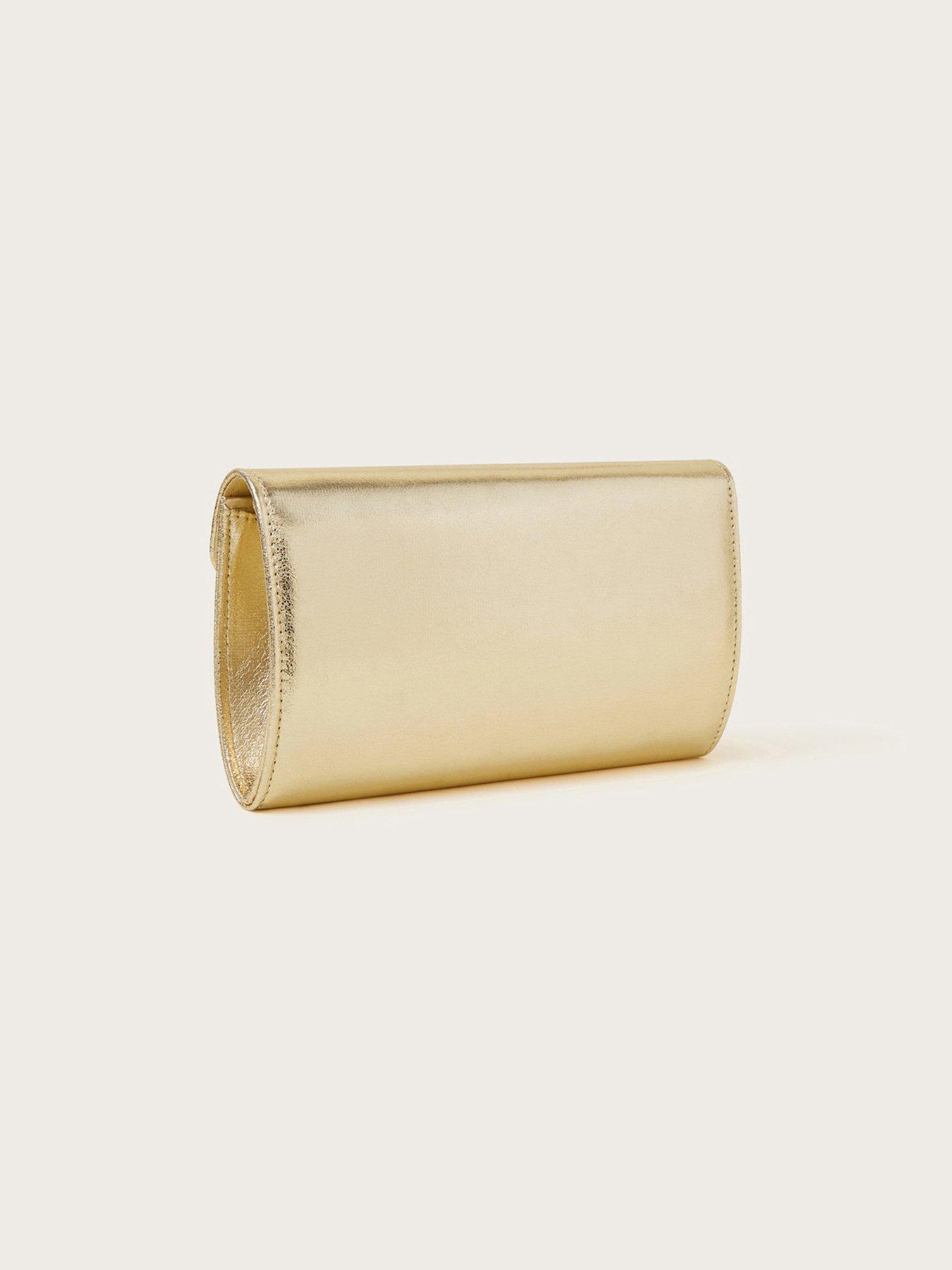  image of monsoon-metallic-clutch-bag-gold