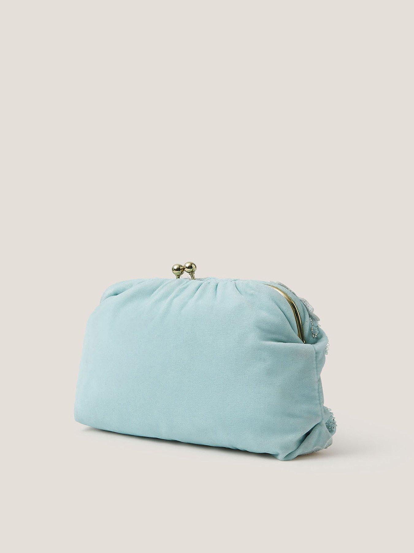 Image 2 of 4 of Monsoon Mara 3D Applique Flower Clutch - Blue