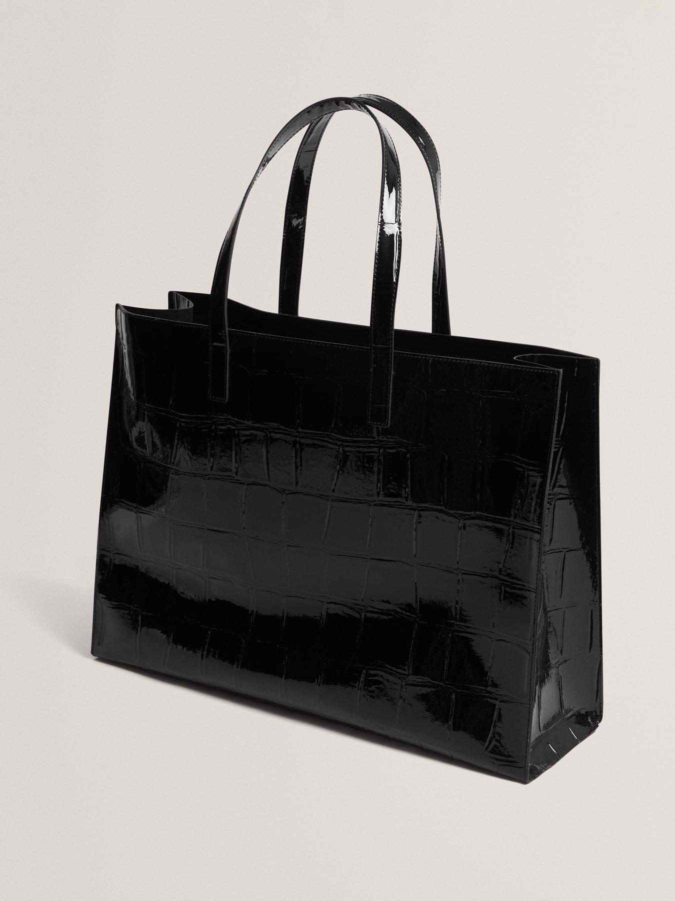 Image 3 of 5 of Ted Baker Croc Effect Wide Icon Tote Bag - Black