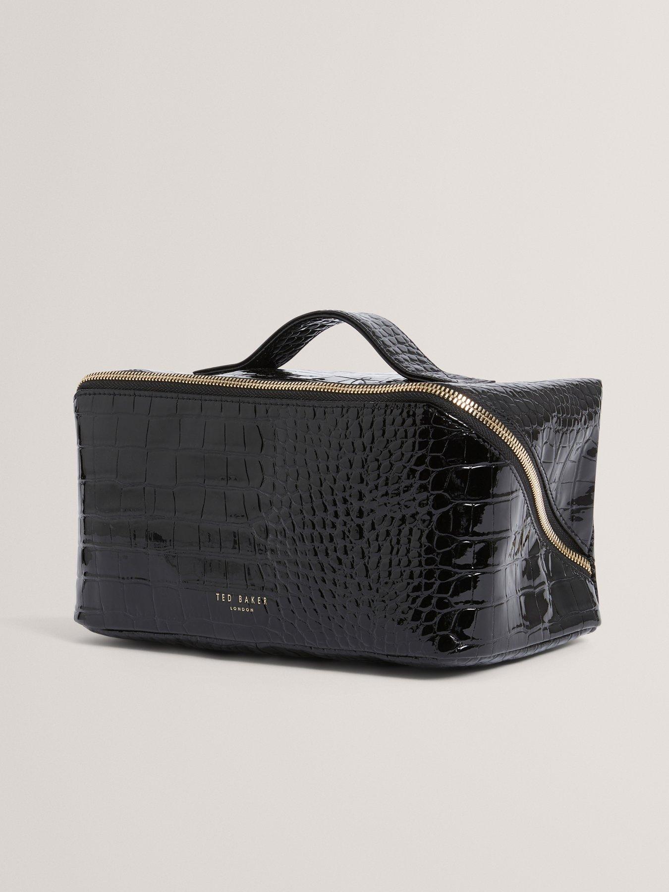  image of ted-baker-croc-effect-make-up-bag-black