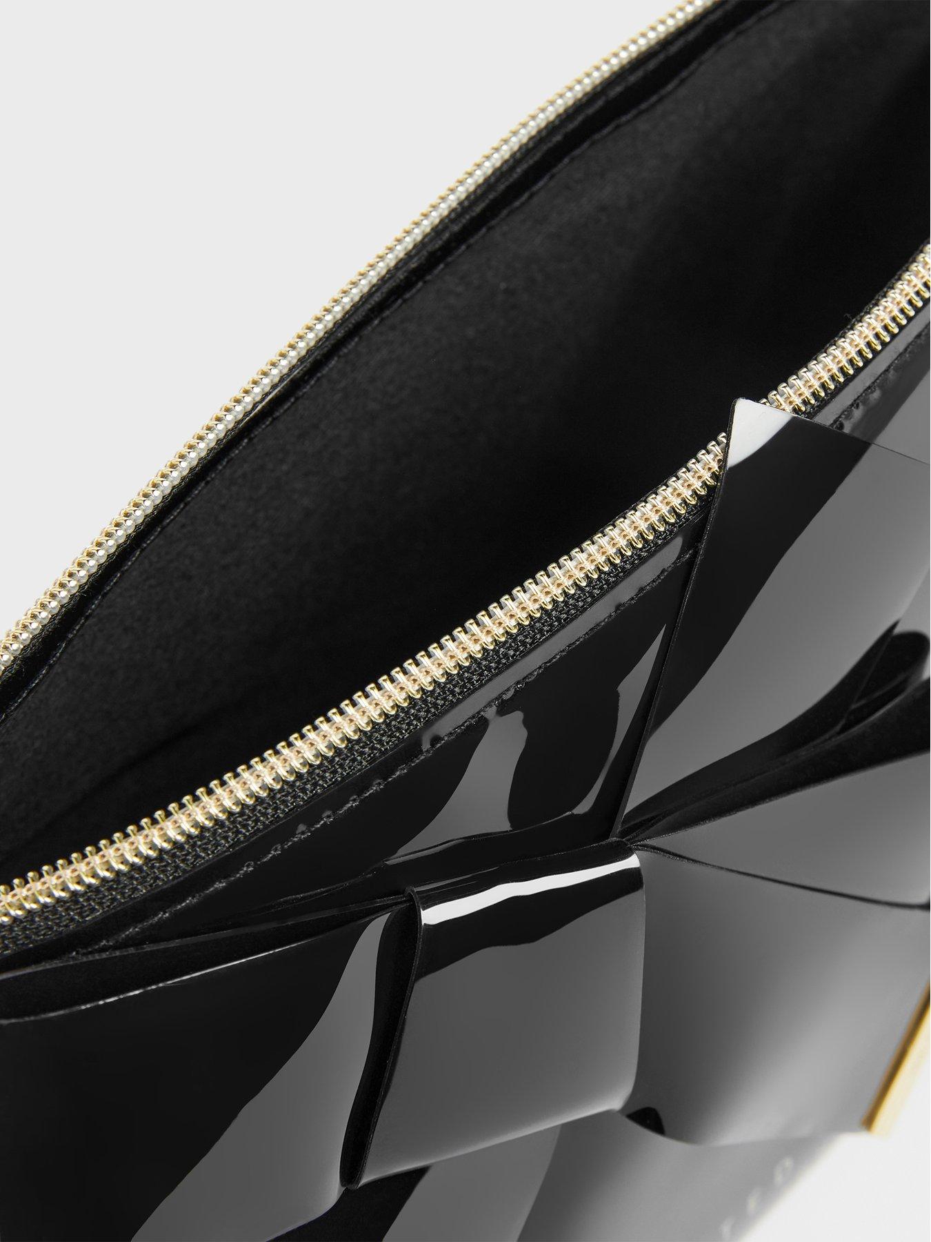  image of ted-baker-bow-patent-make-up-bag-black
