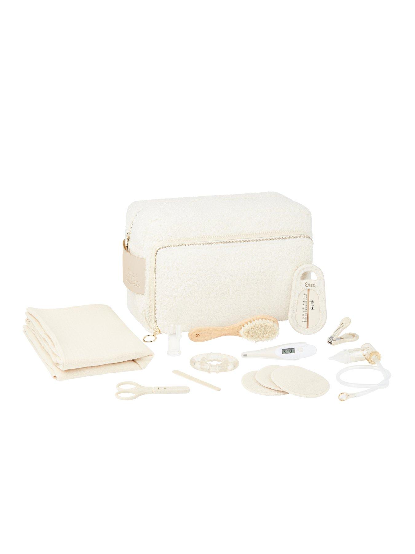 Babymoov Large Baby 11 piece Toiletry Bag & Healthcare Grooming Kit Curl White