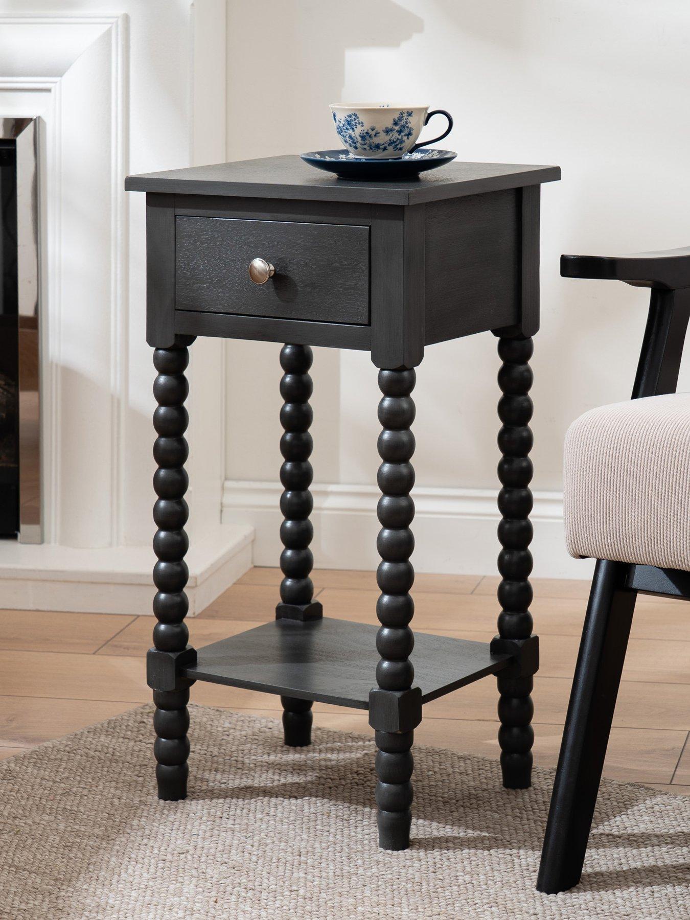 Scottish Everlastings Olivia Side Table with Drawer - Dark Grey