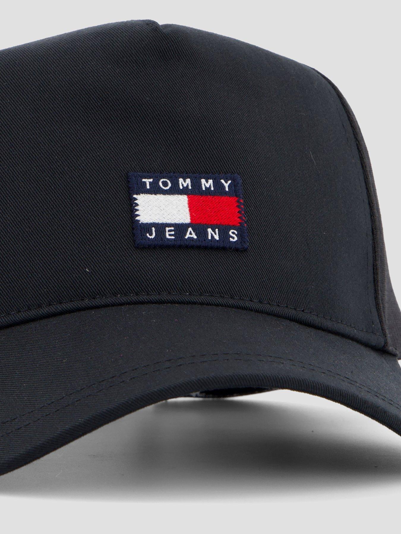  image of tommy-jeans-heritage-trucker-snapback-cap-black