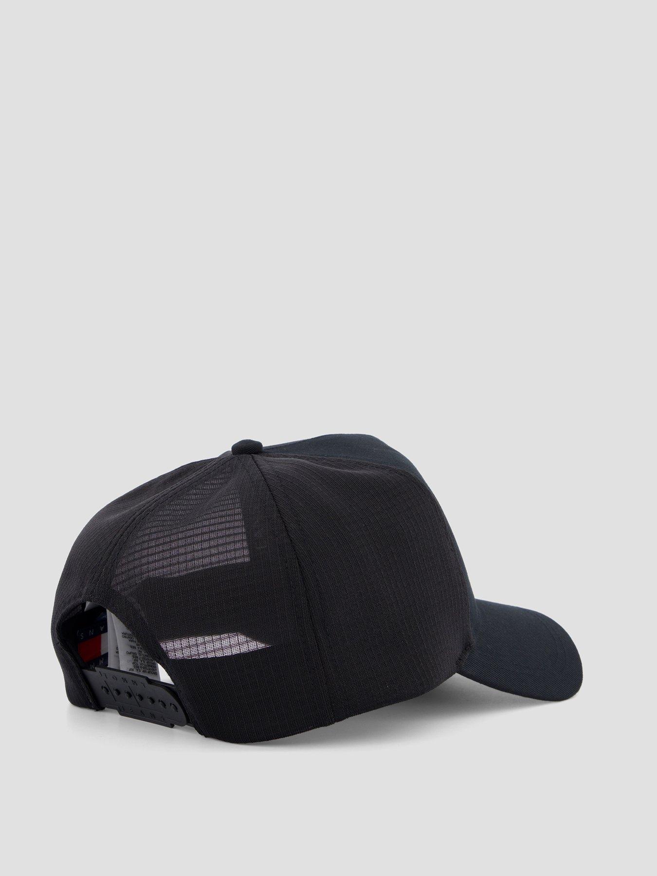  image of tommy-jeans-heritage-trucker-snapback-cap-black