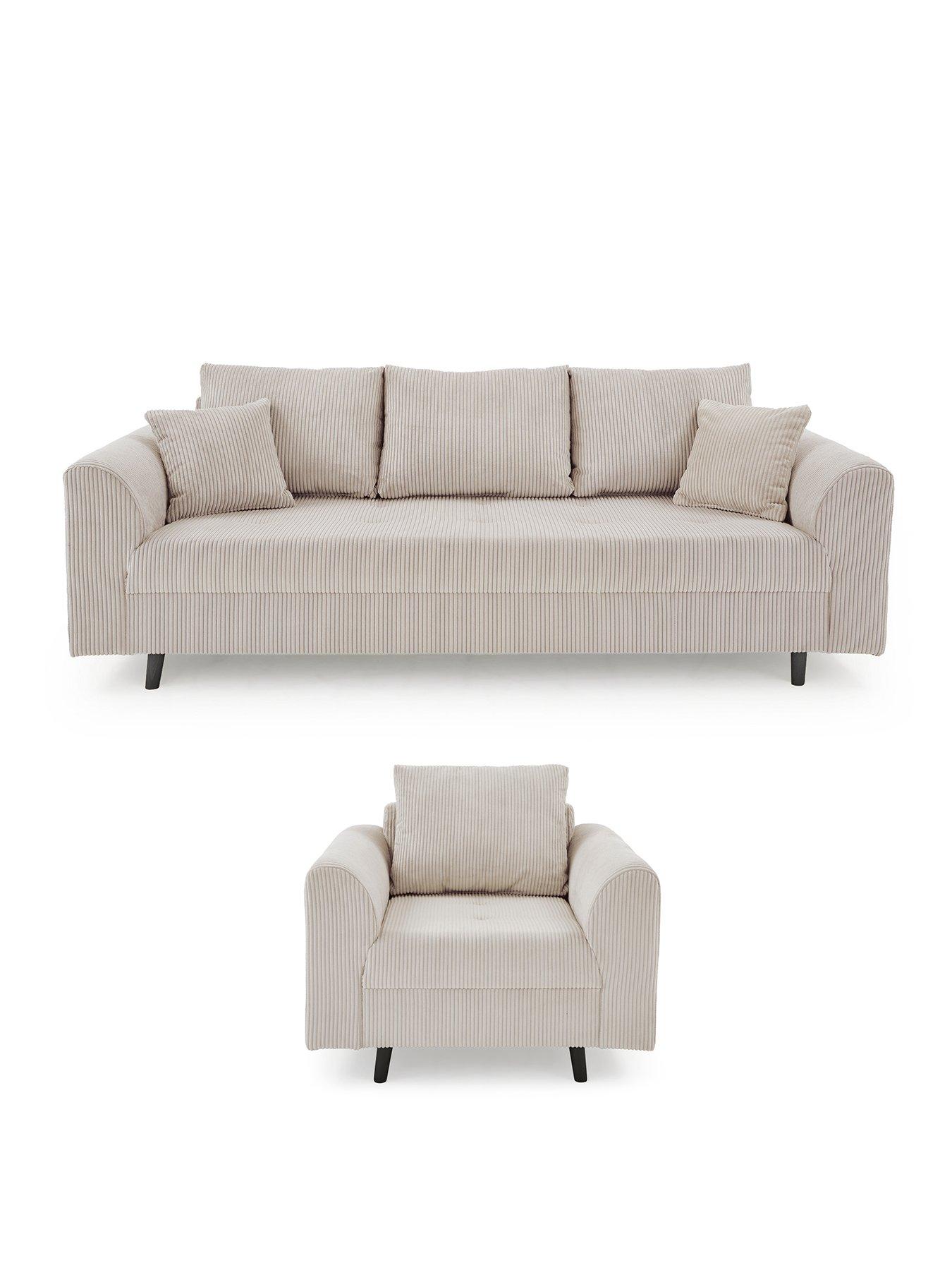 Image 2 of 7 of The Very Collection Rune Cord 3 Seater Sofa + Armchair Set (Buy and SAVE!) - FSC&reg; Certified - FSC&reg; Certified