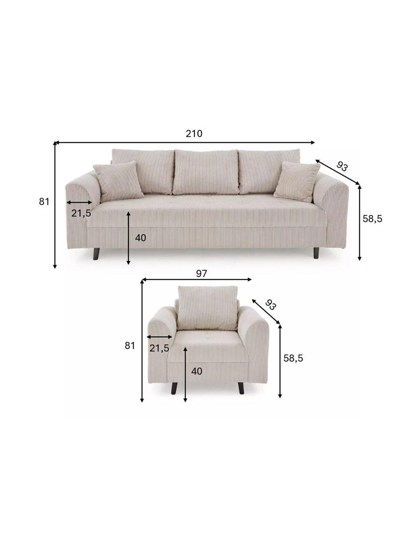 Image 7 of 7 of The Very Collection Rune Cord 3 Seater Sofa + Armchair Set (Buy and SAVE!) - FSC&reg; Certified - FSC&reg; Certified