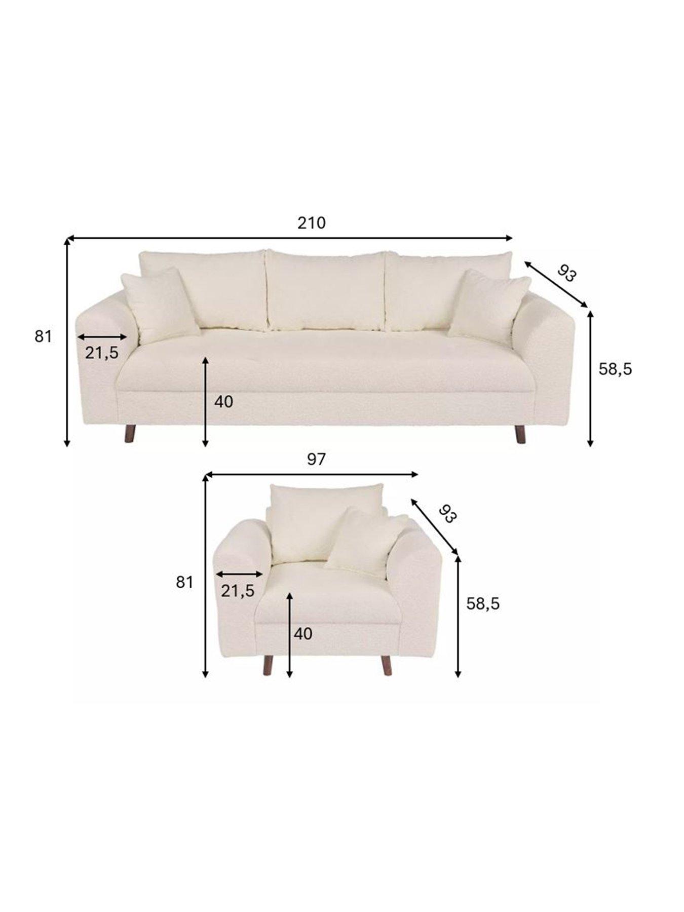 Image 6 of 6 of The Very Collection Rune 3 Seater Fabric Sofa + Armchair Set (Buy and SAVE!) - FSC&reg; Certified