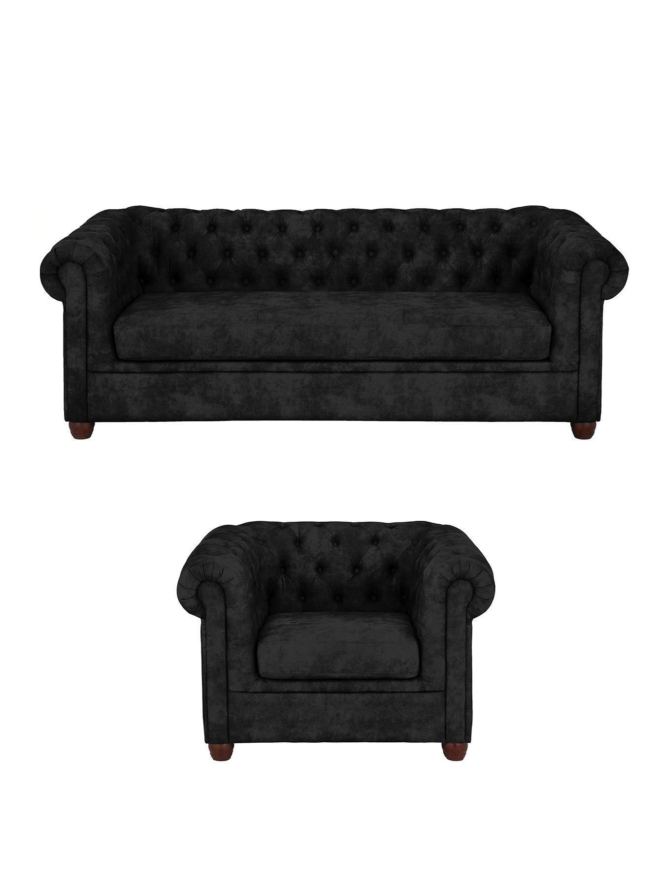 The Very Collection Chester 3 + Chair - Black