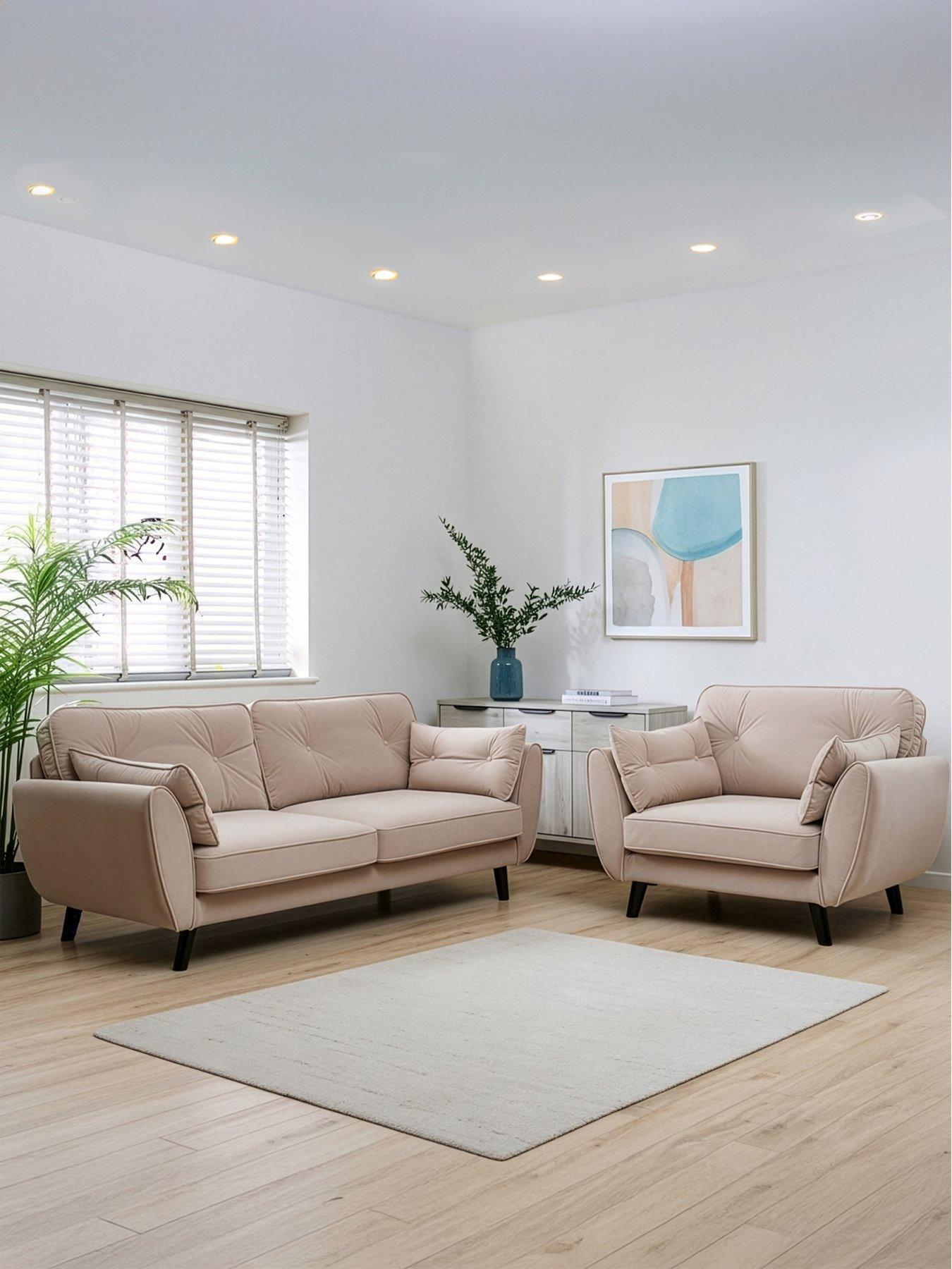 Image 1 of 6 of The Very Collection New Paulo 3 Seater Sofa + Armchair Set (Buy &amp; SAVE!) - FSC&reg; Certified