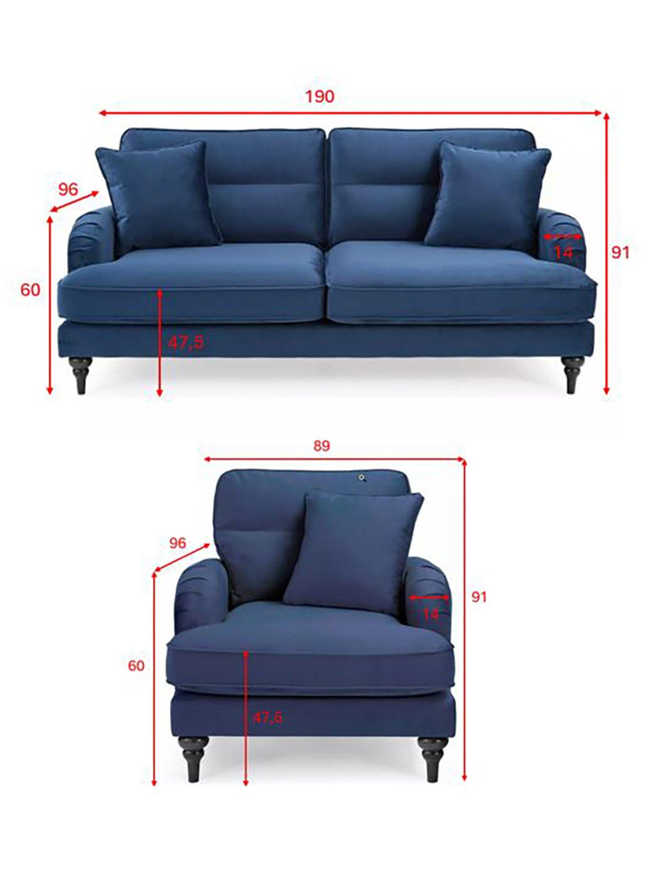 Image 7 of 7 of The Very Collection Victoria 3 Seater Sofa + Armchair Set (Buy &amp; SAVE!) - Navy - FSC&reg; Certified