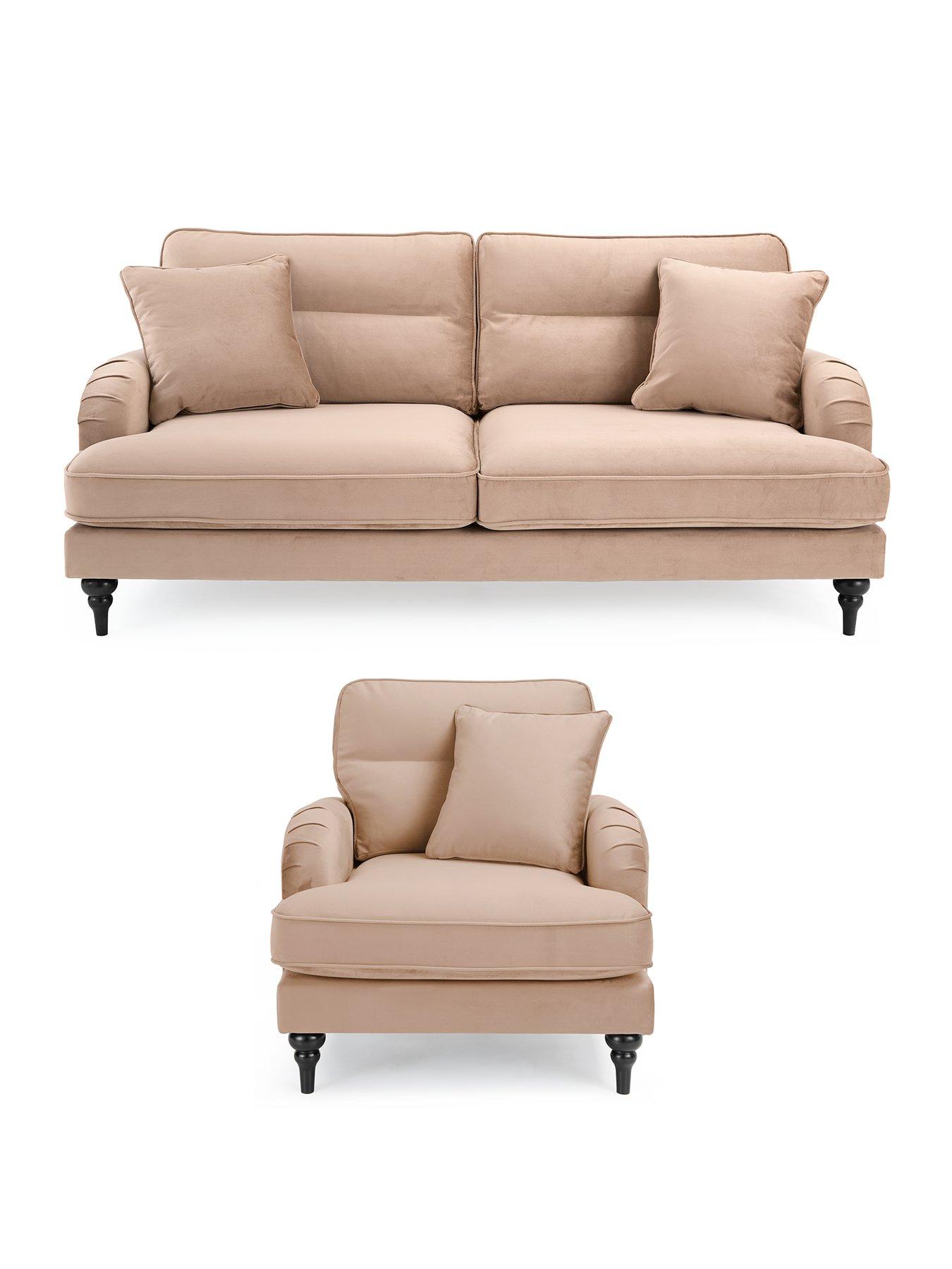 Image 2 of 7 of The Very Collection Victoria 3 Seater Sofa + Armchair Set (Buy &amp; SAVE!) - Mink - FSC&reg; Certified