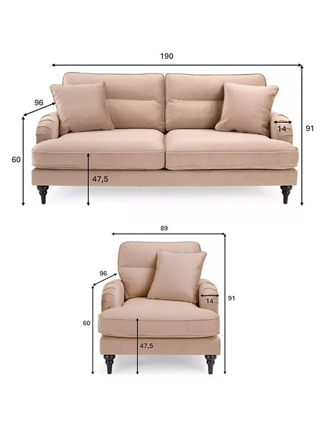 Image 7 of 7 of The Very Collection Victoria 3 Seater Sofa + Armchair Set (Buy &amp; SAVE!) - Mink - FSC&reg; Certified