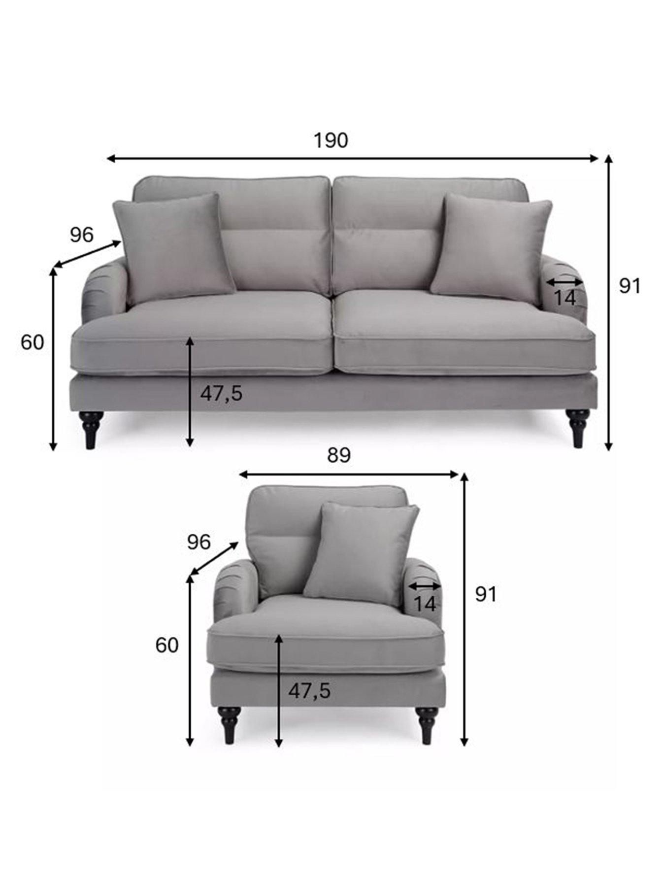 Image 5 of 6 of The Very Collection Victoria 3 Seater Sofa + Armchair Set (Buy &amp; SAVE!) - Grey - FSC&reg; Certified