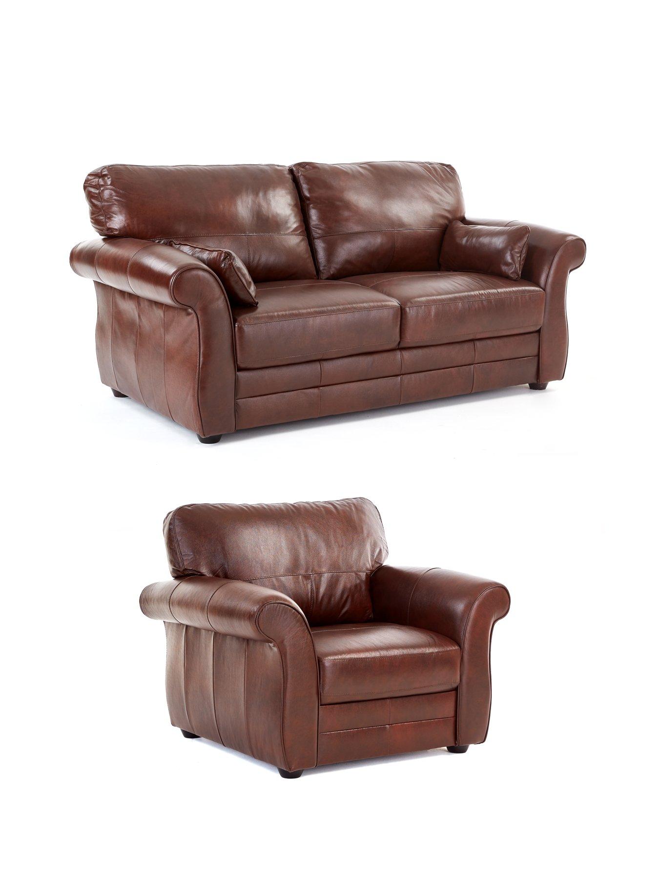 Image 3 of 7 of The Very Collection Vantage 3 Seater Leather Sofa + Chair - FSC&reg; Certified