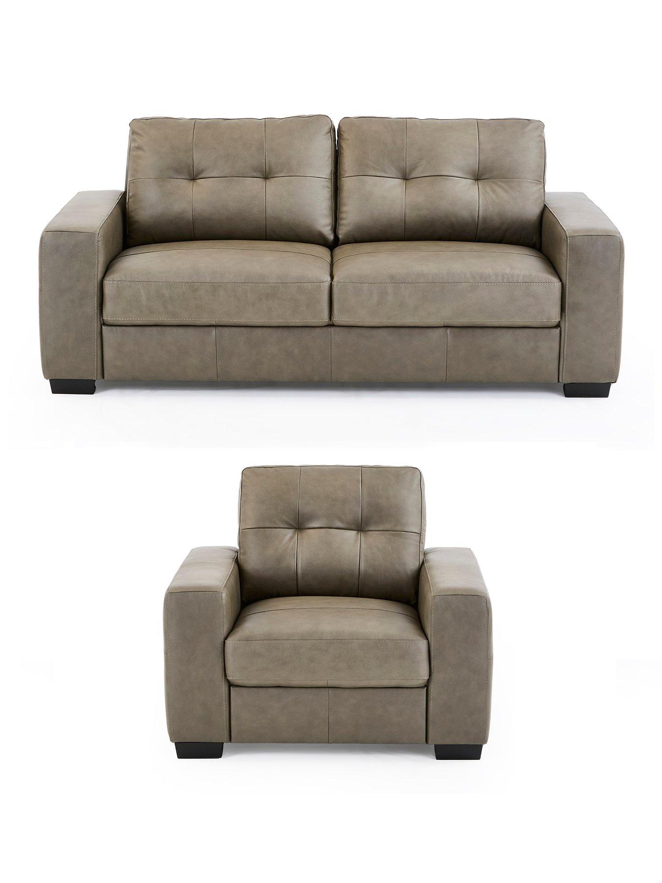 Image 2 of 7 of The Very Collection Miller 3 Seater Italian Leather Sofa + Chair - FSC&reg; Certified