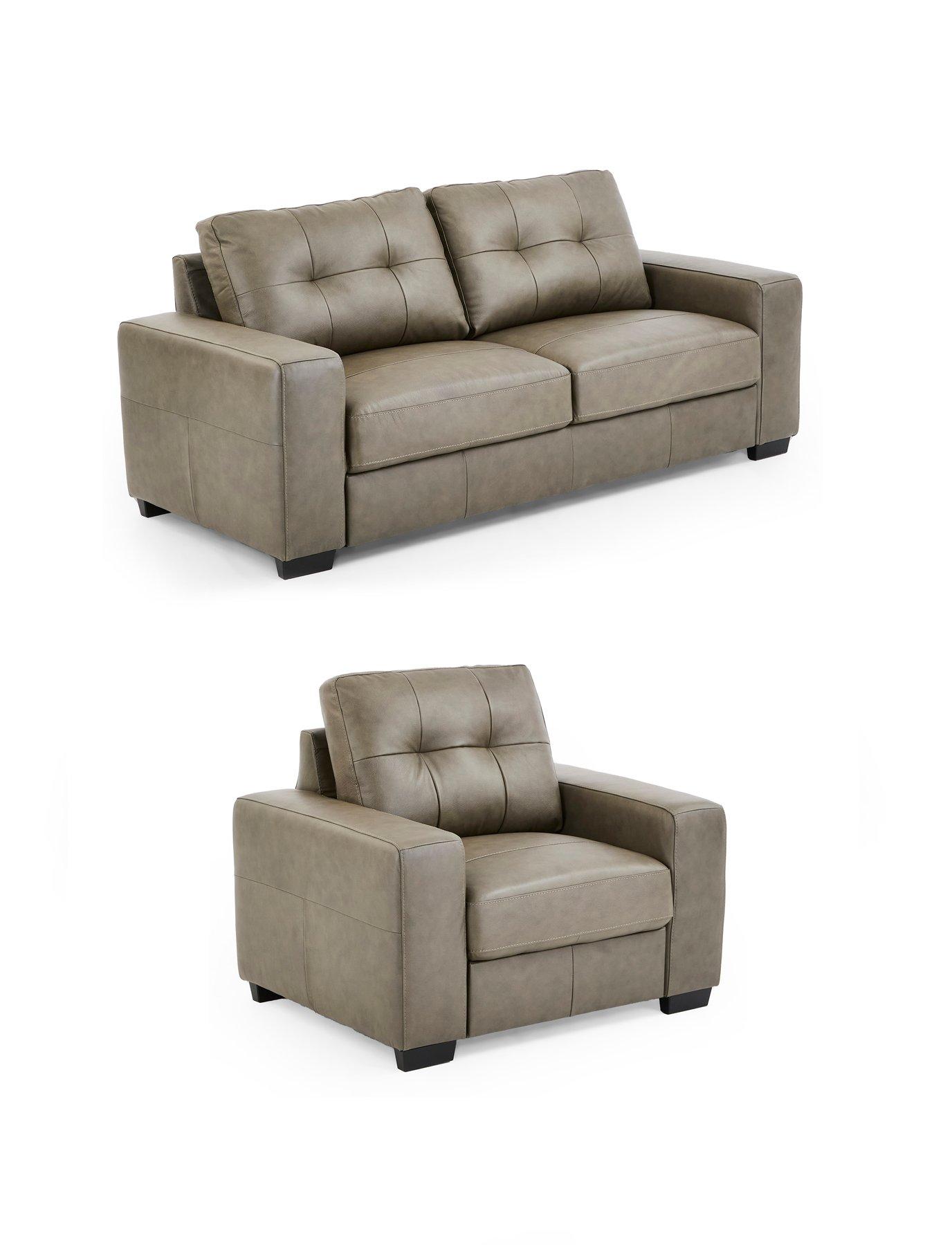 Image 3 of 7 of The Very Collection Miller 3 Seater Italian Leather Sofa + Chair - FSC&reg; Certified