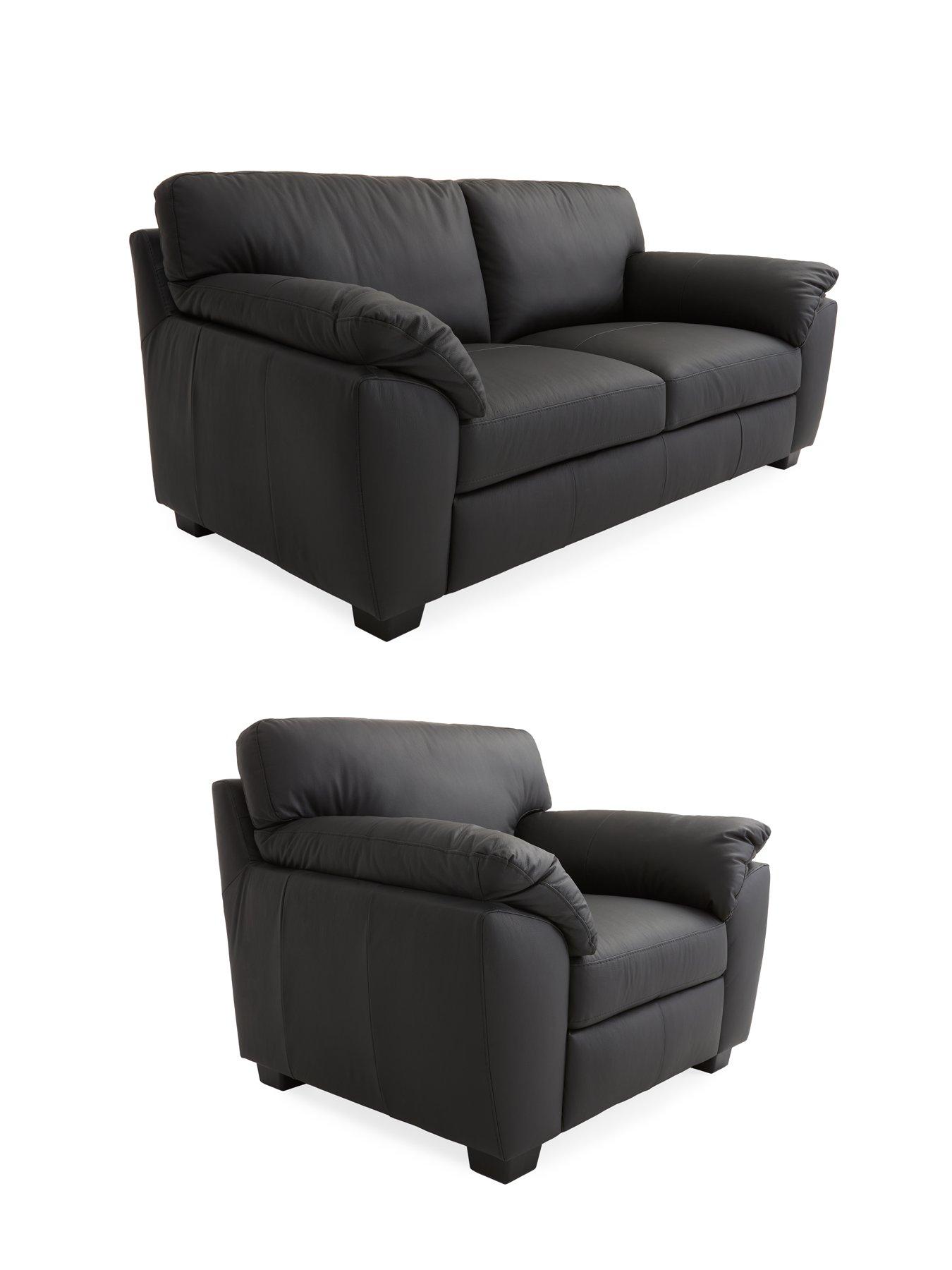 Image 3 of 6 of The Very Collection Montreal 3 Seater Leather Sofa + Chair - FSC&reg; Certified