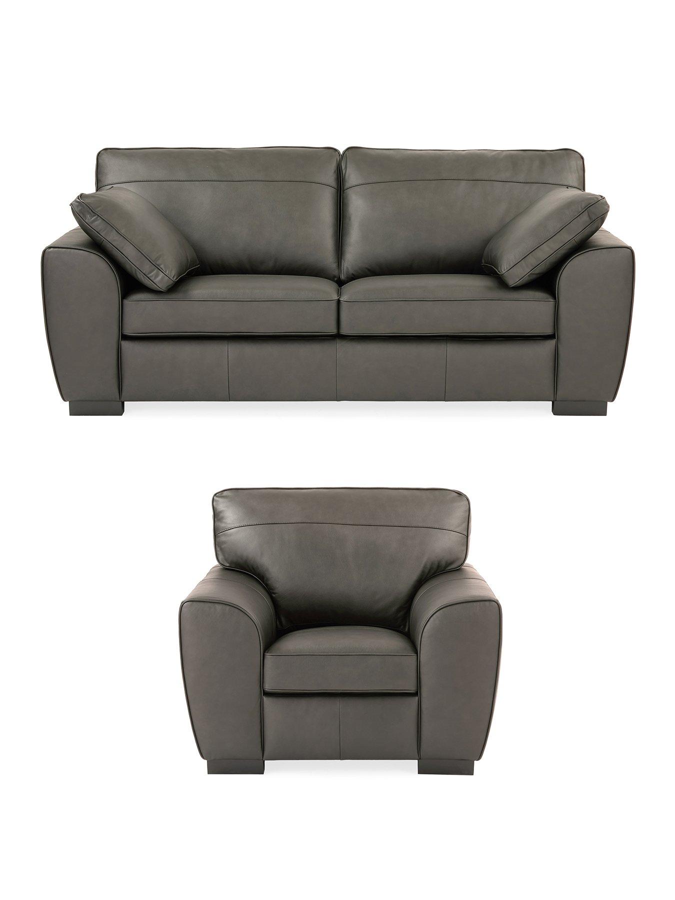 Image 2 of 6 of The Very Collection Sona 3 Seater Leather Sofa + Chair - FSC&reg; Certified
