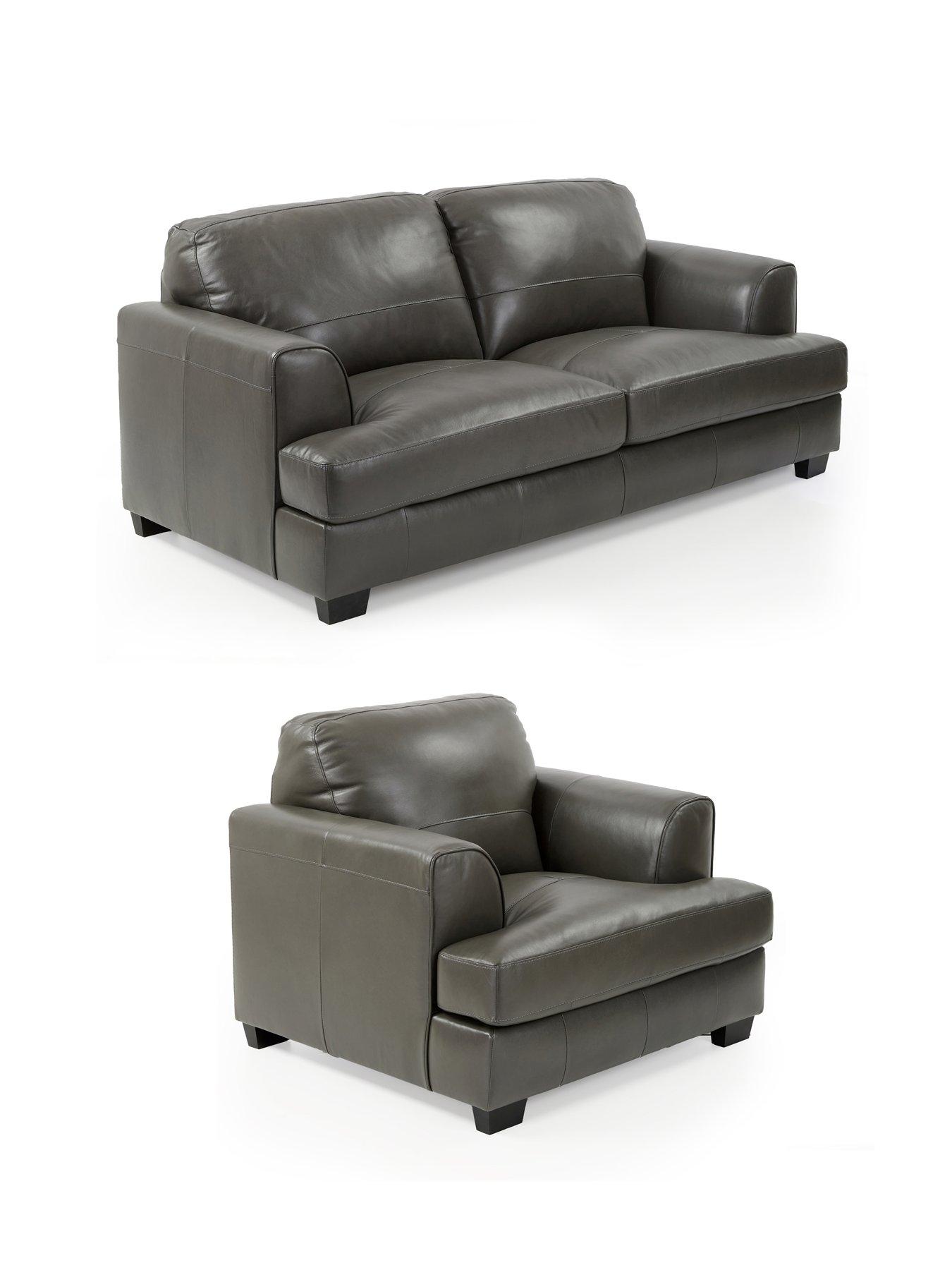 Image 3 of 6 of The Very Collection Astoria 3 Seater Leather Sofa + Chair - FSC&reg; Certified