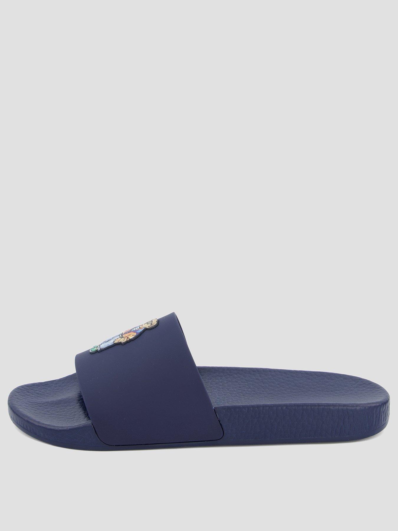 Image 2 of 7 of Polo Ralph Lauren Bear Pool Slider - Navy