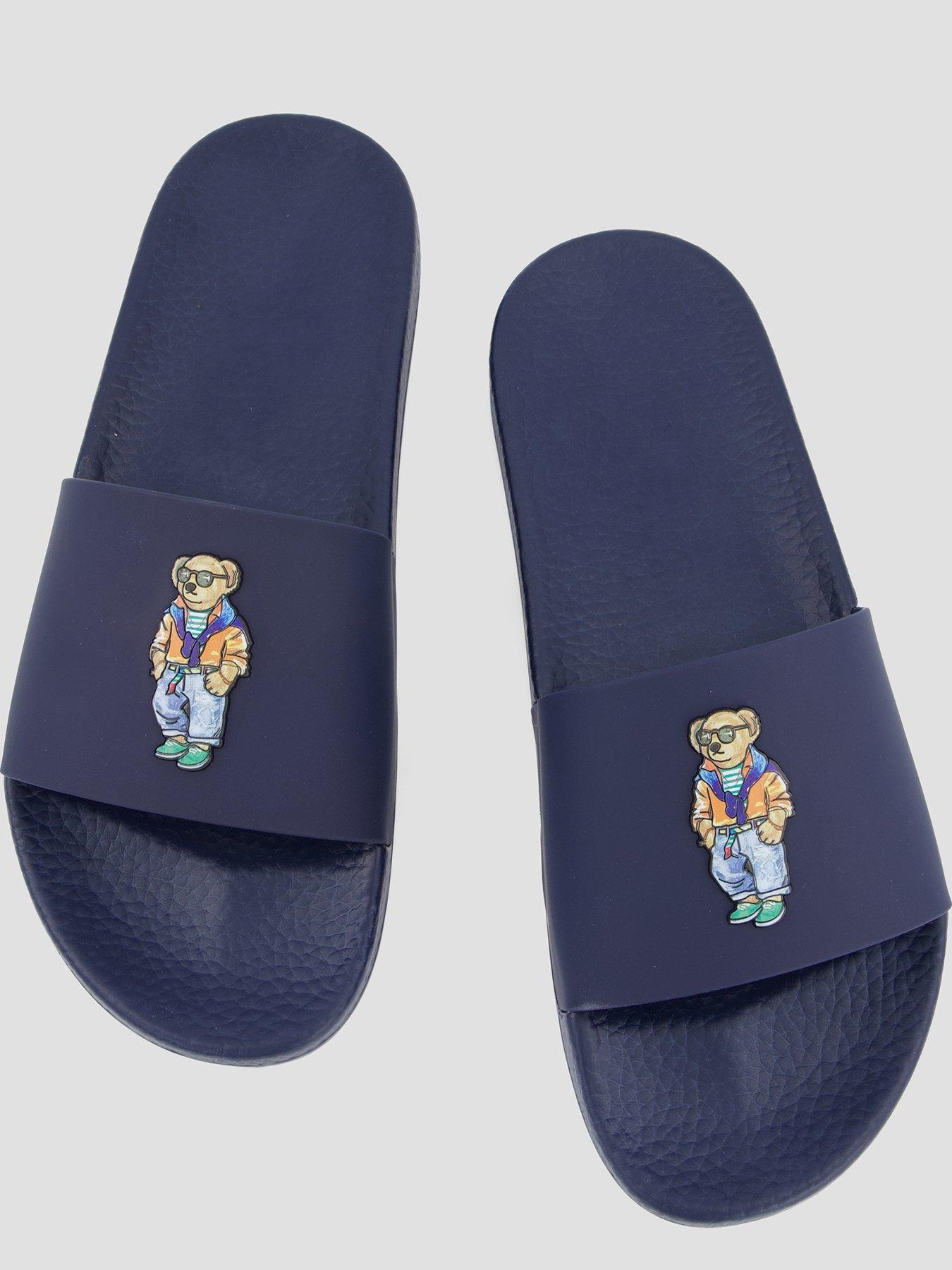 Image 3 of 7 of Polo Ralph Lauren Bear Pool Slider - Navy