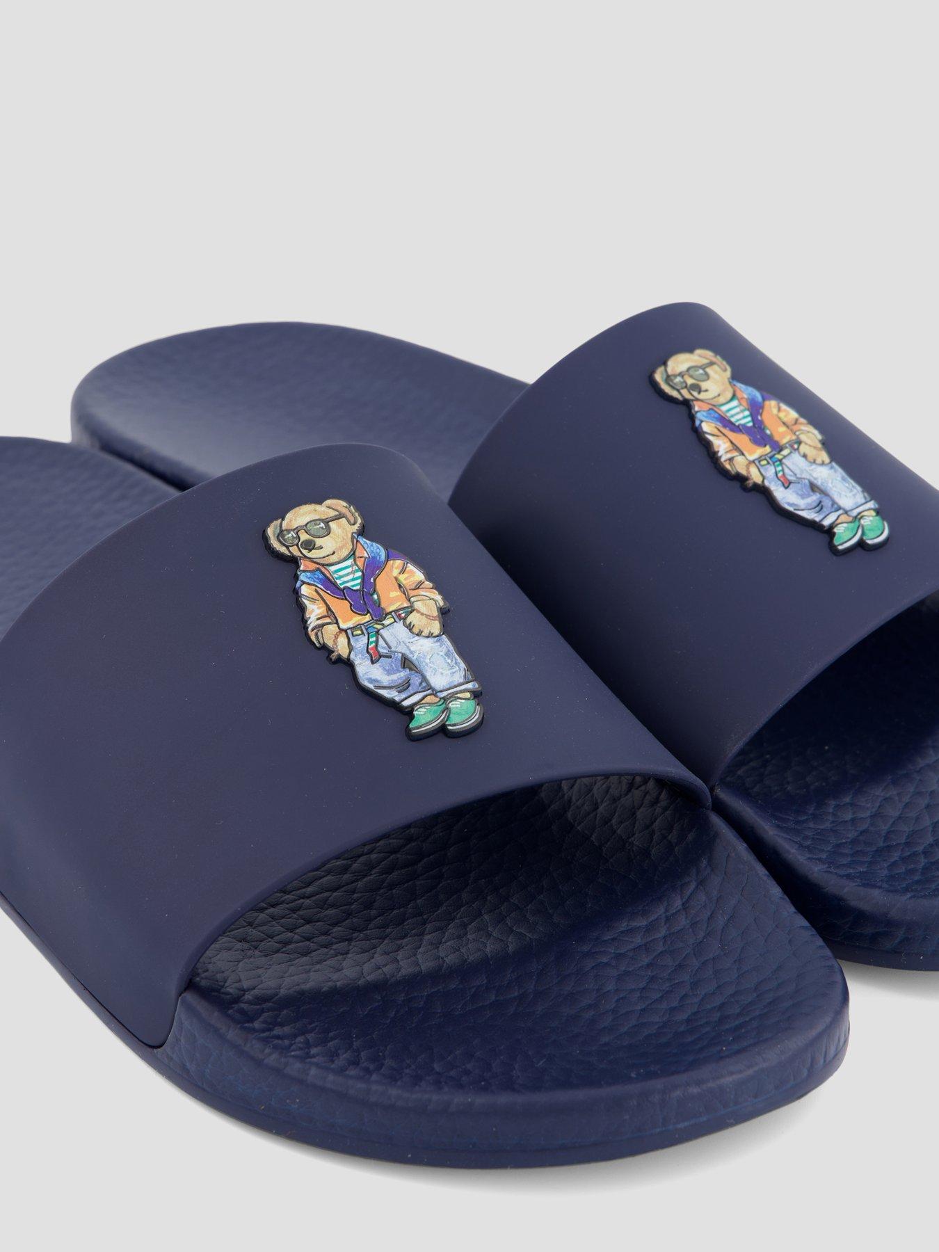 Image 5 of 7 of Polo Ralph Lauren Bear Pool Slider - Navy