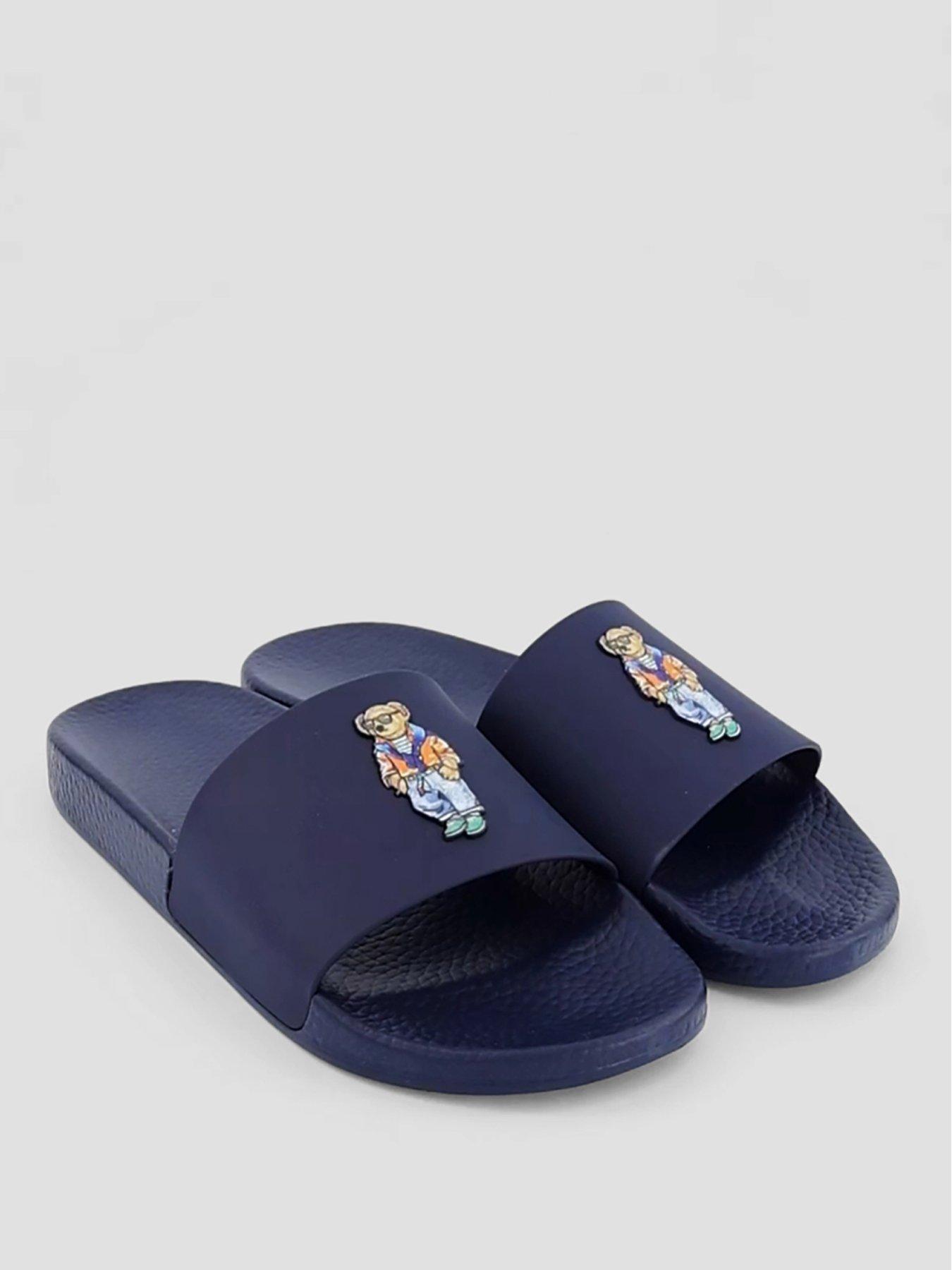 Image 6 of 7 of Polo Ralph Lauren Bear Pool Slider - Navy