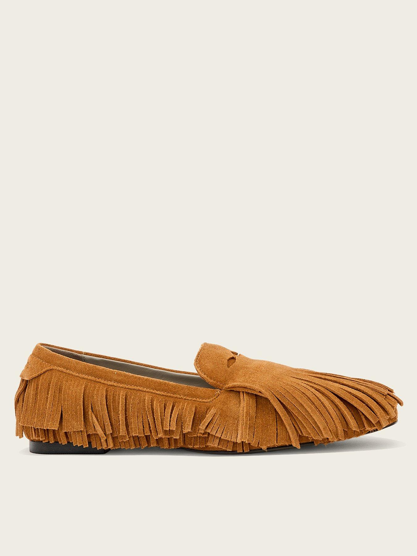 AllSaints Sandy Fringe Loafer - Brown