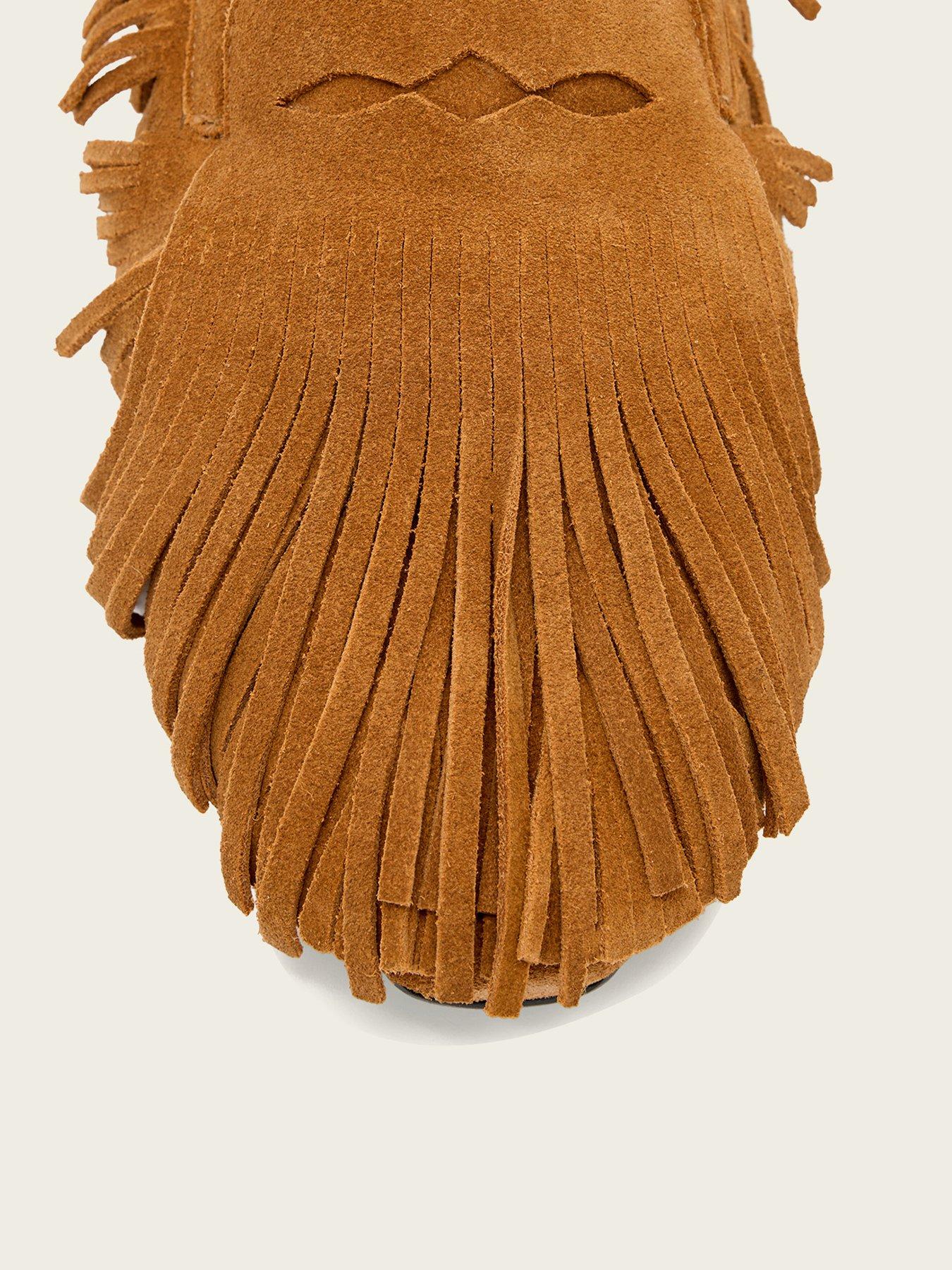  image of allsaints-sandy-fringe-loafer-brown