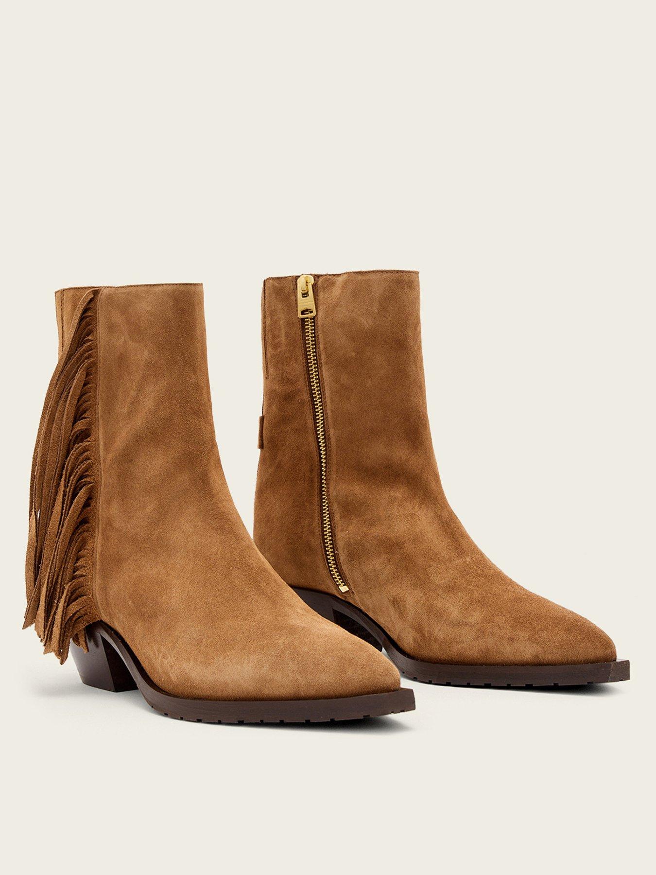  image of allsaints-bazely-fringe-boot