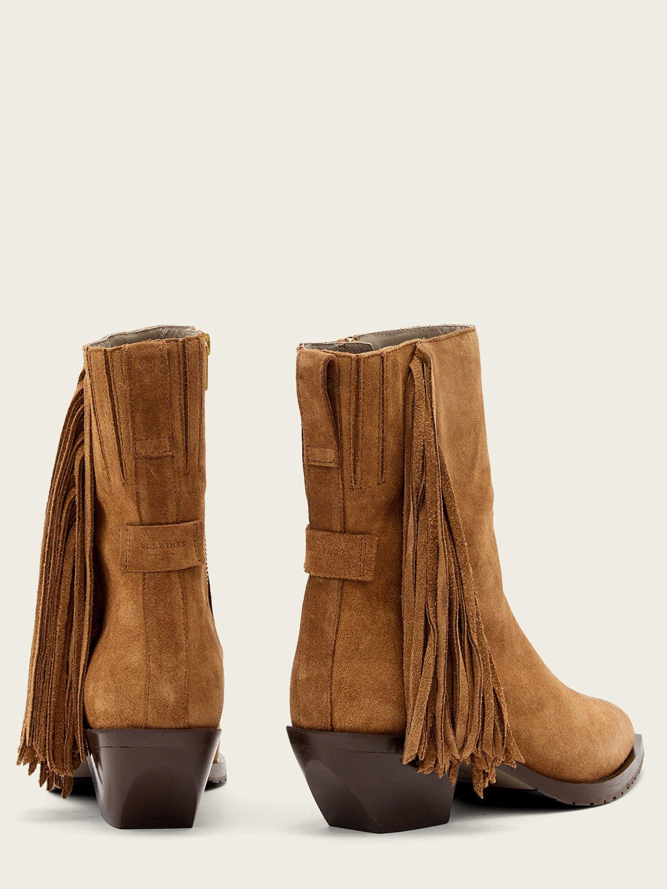  image of allsaints-bazely-fringe-boot