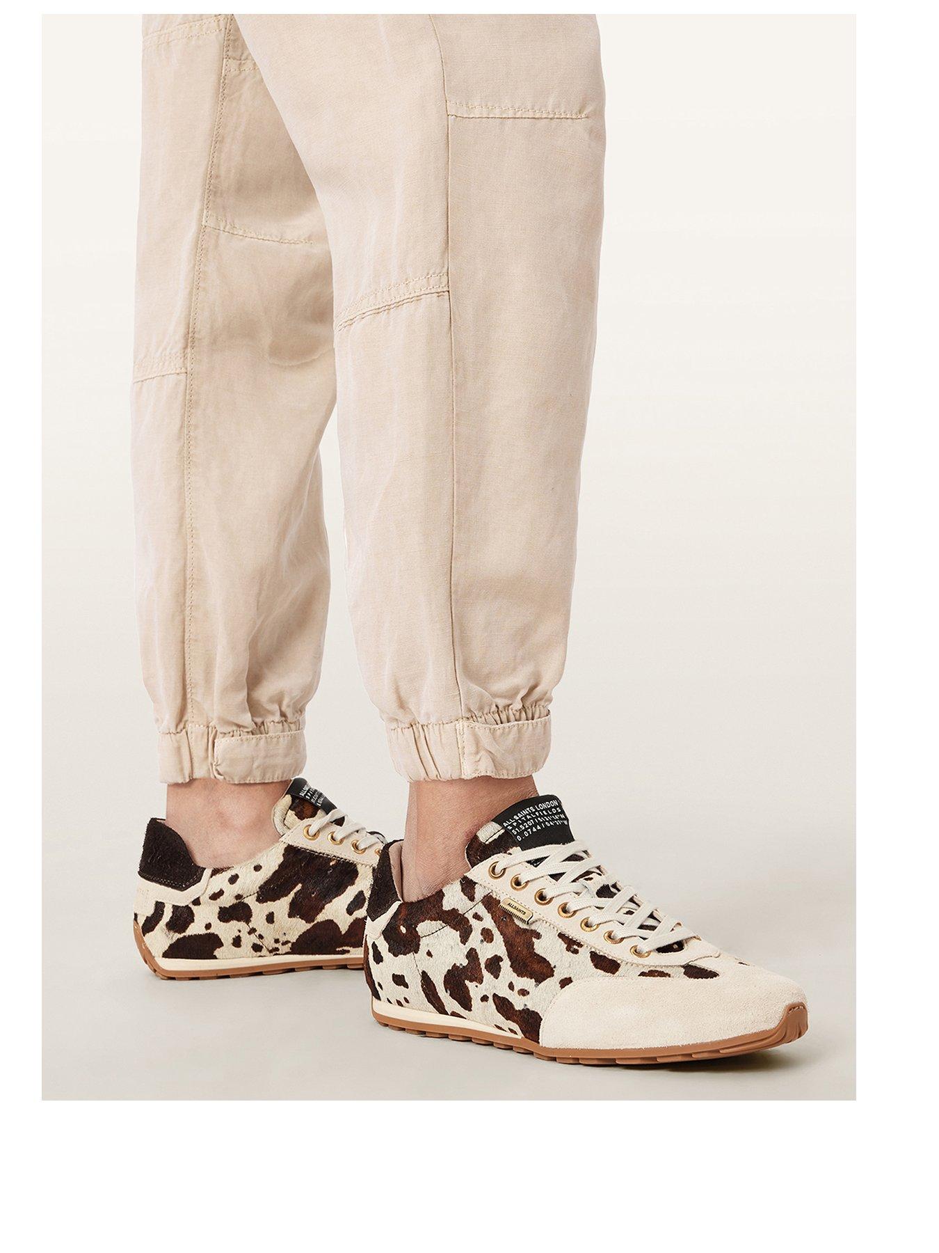 Image 2 of 5 of AllSaints Liam Cowhide Trainers - Brown